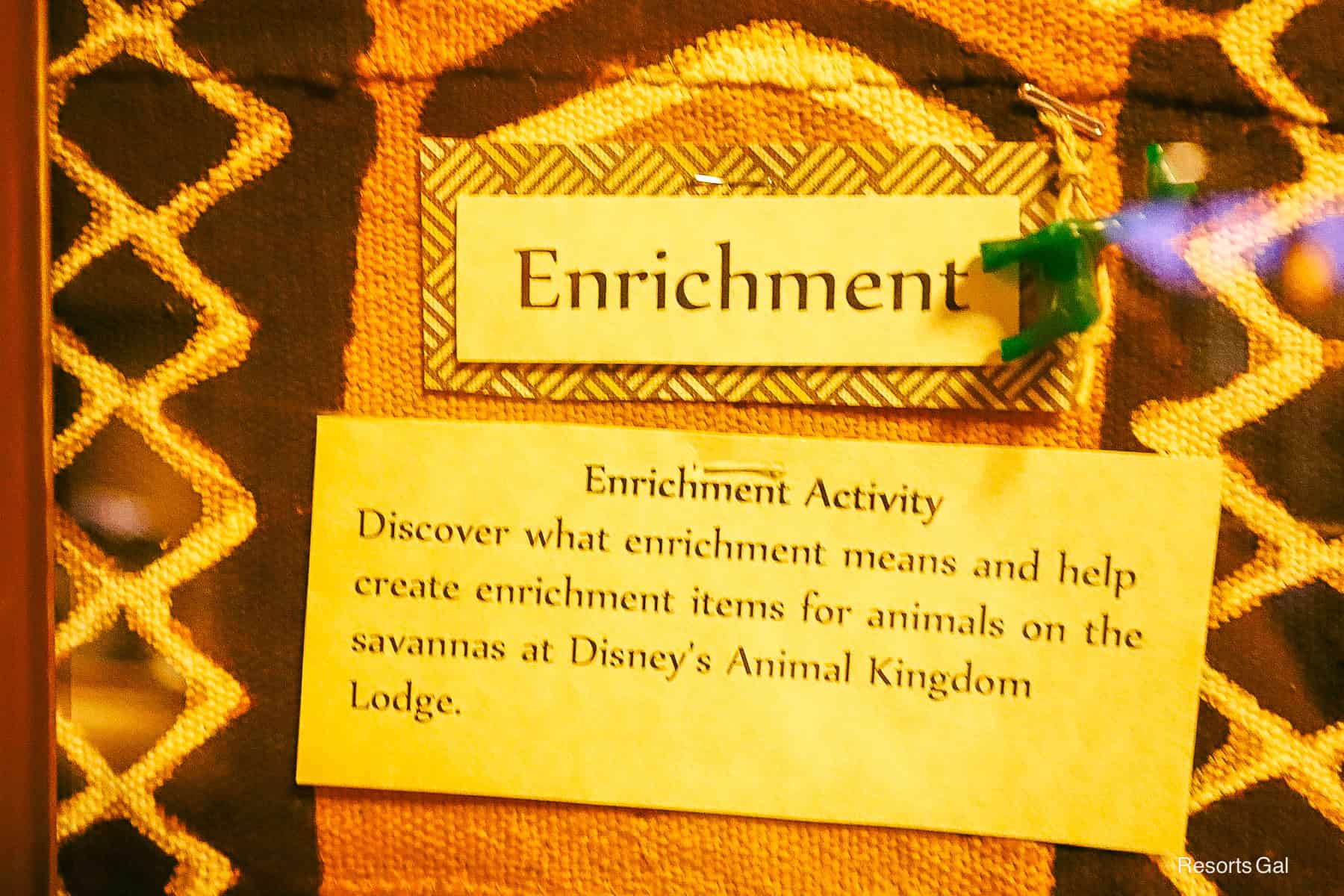 the Enrichment Activity for String of Memories 