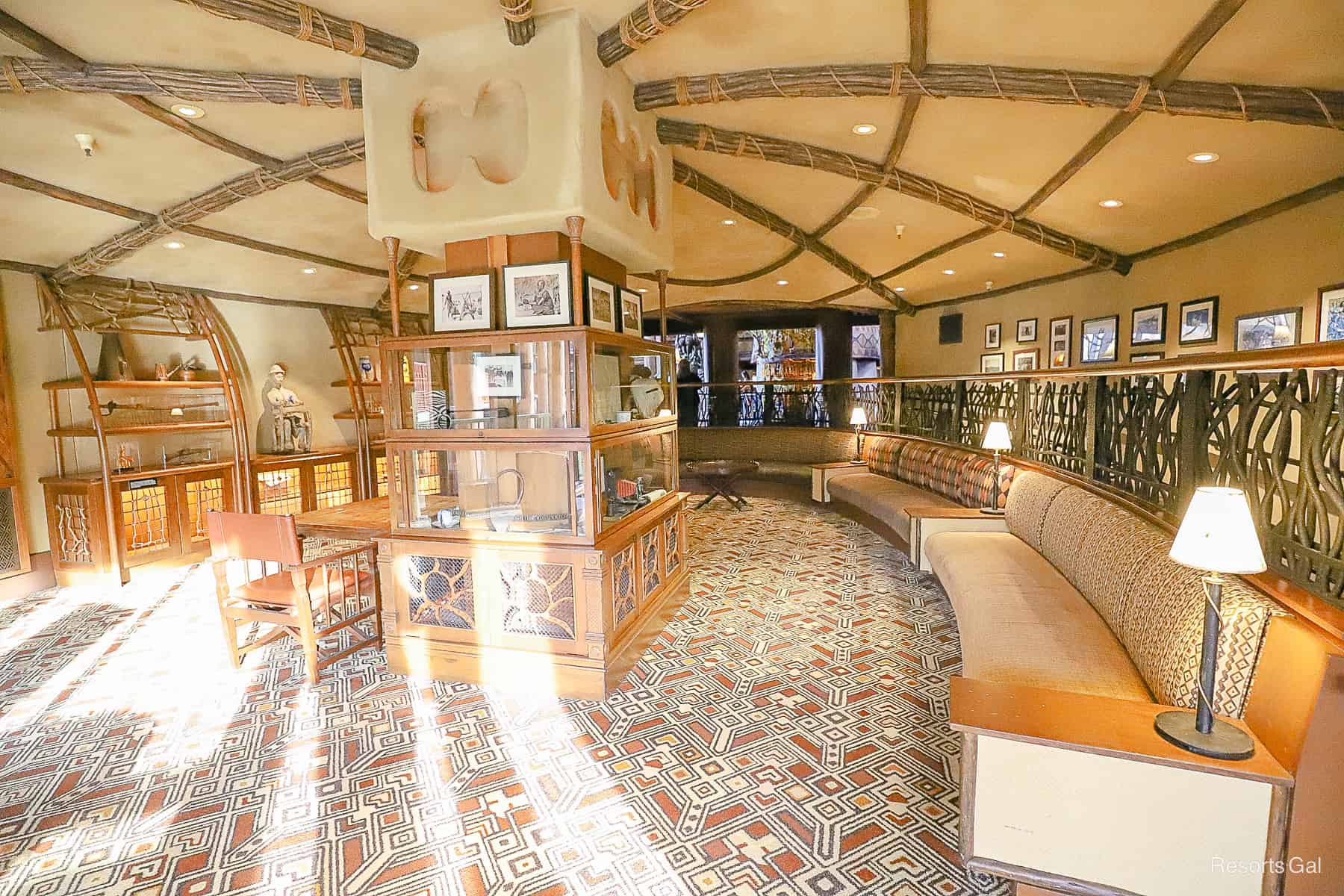 the sunset's light filtering into the lounge at the end of the day