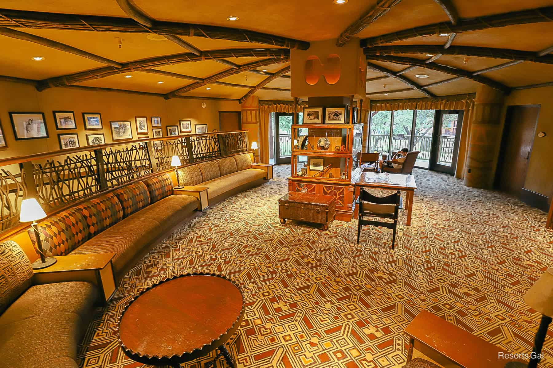 guests enjoying the private library area