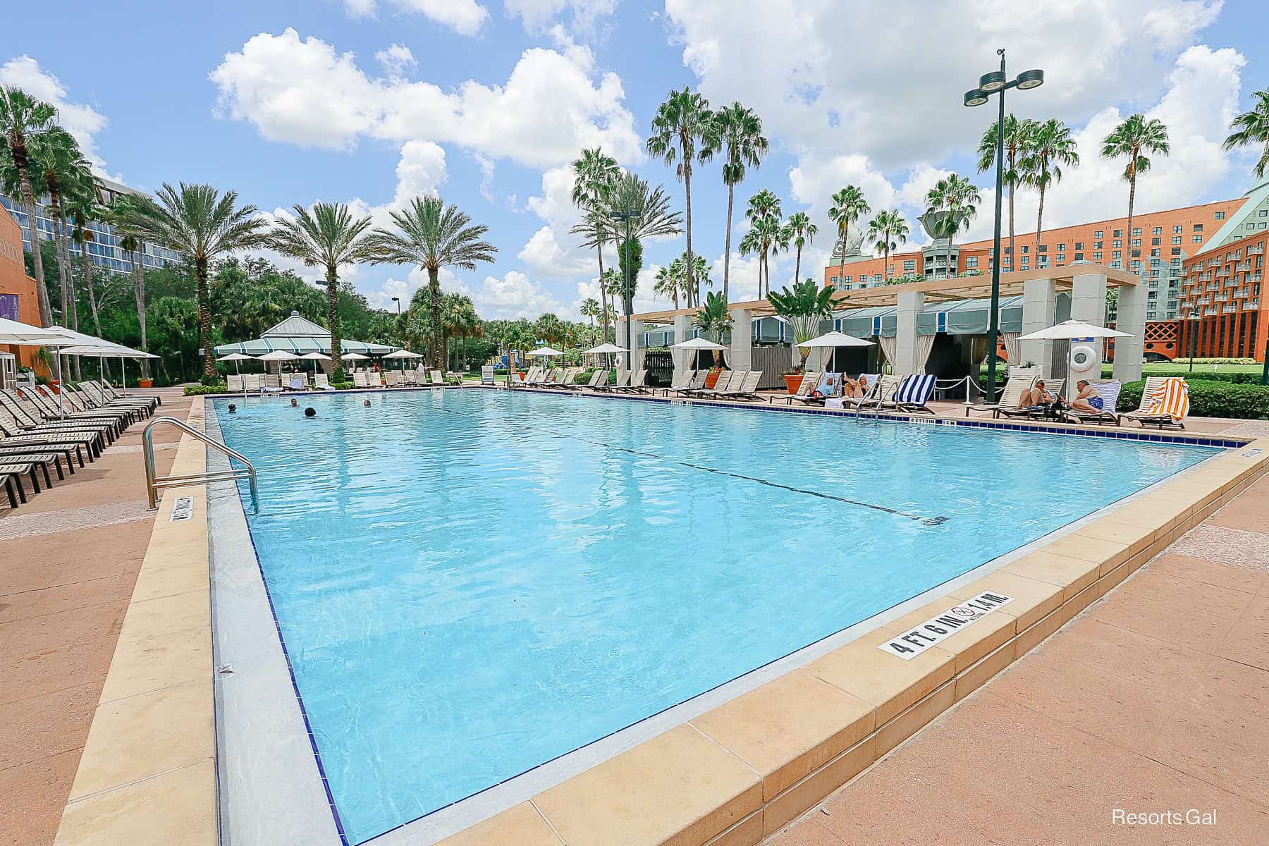 a long lap pool at the Swan Hotel