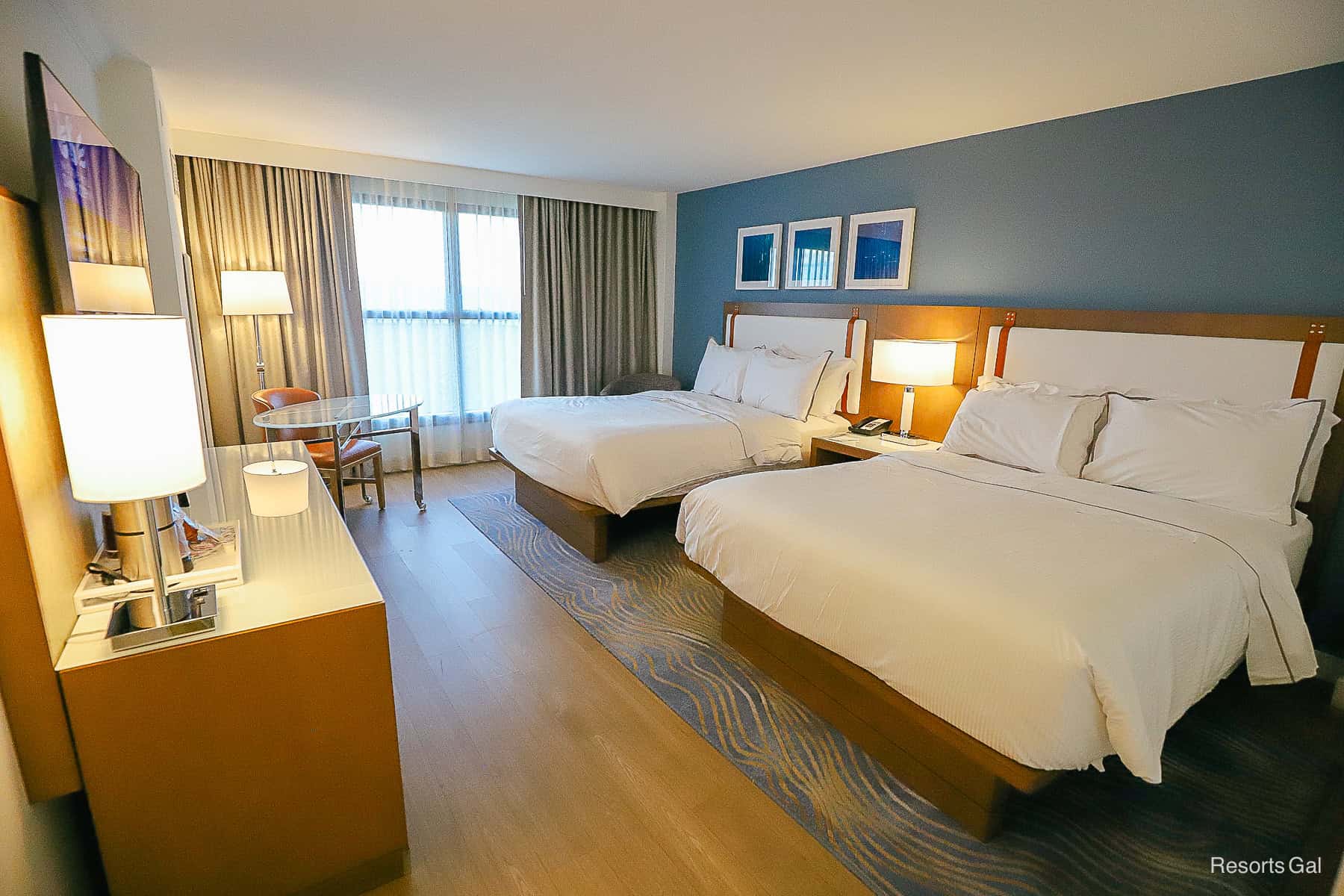 the interior of a room at Disney's Swan