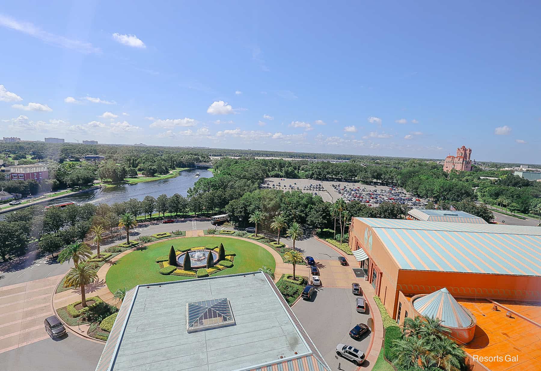 a resort view at Disney's Swan of the Twilight Zone Tower of Terror at Disney's Hollywood Studios