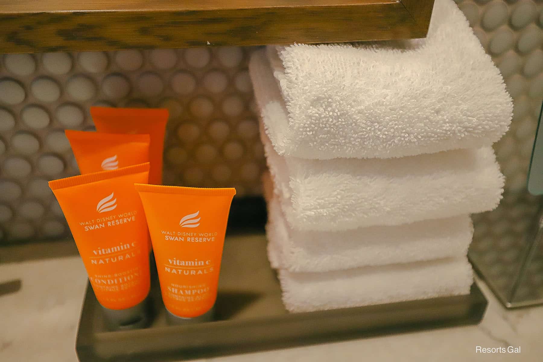 toiletries like shampoo, conditioner, and lotion