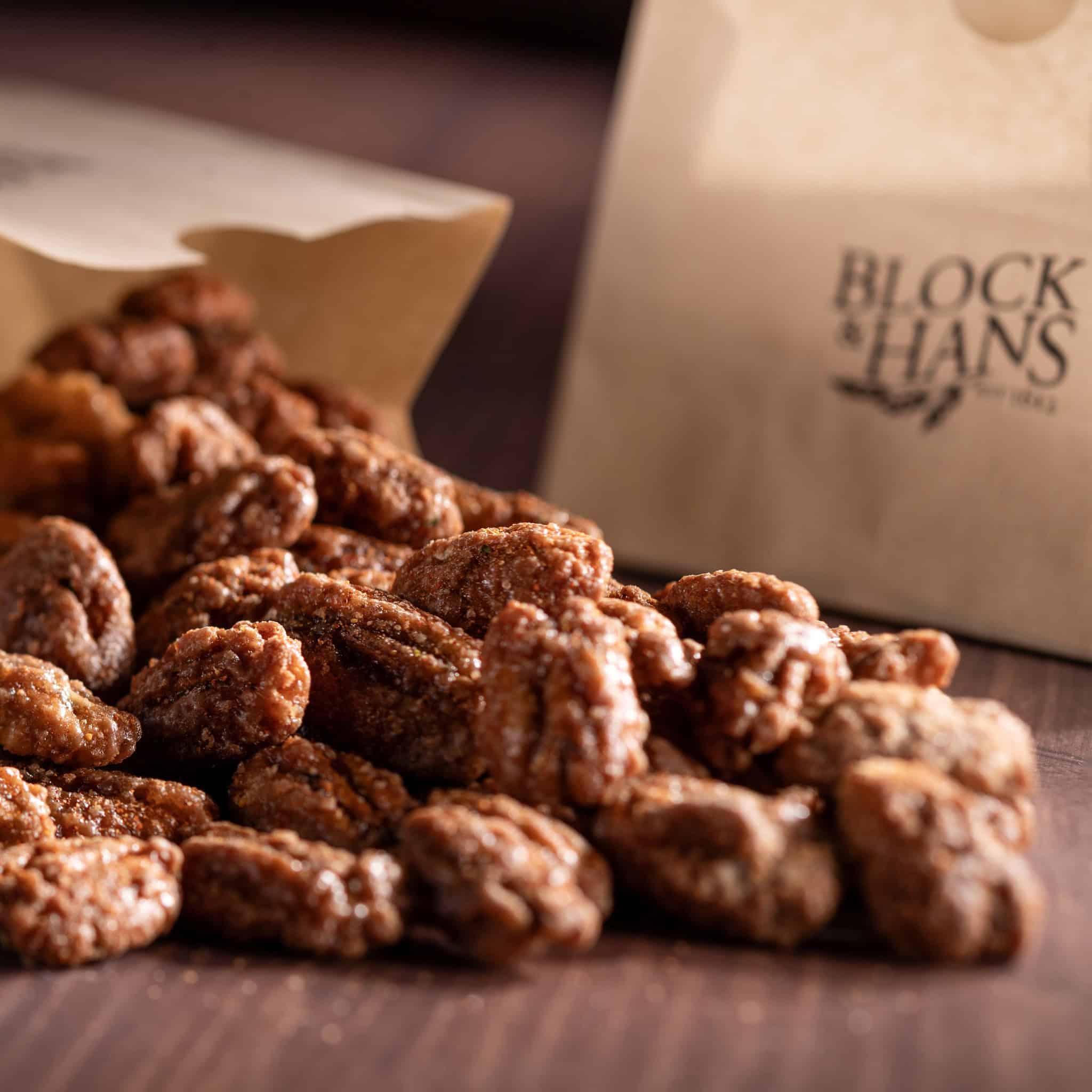 an order of sweet and spiced nuts from Block and Hans 