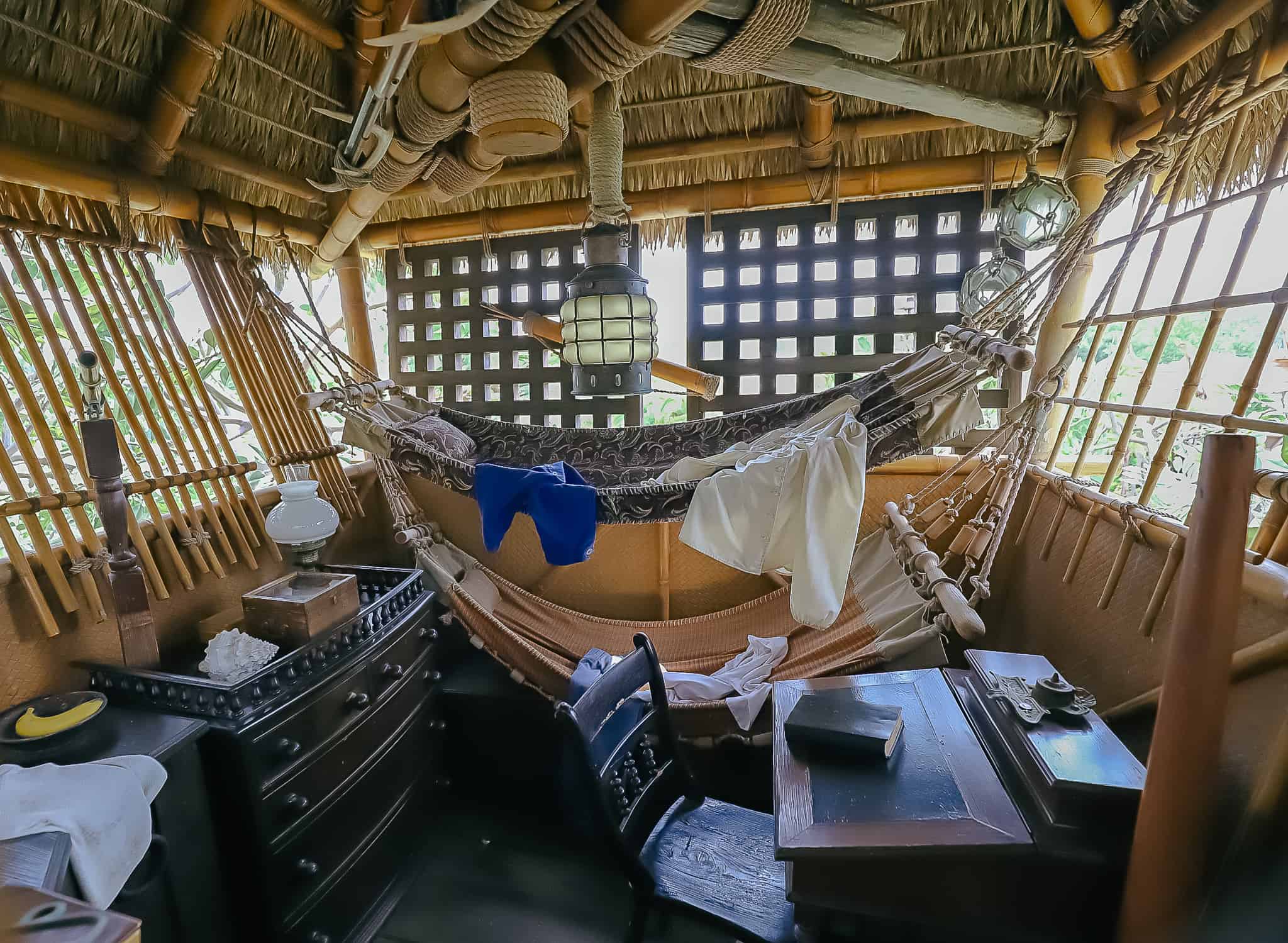 two beds made from hammocks similar to bunk beds 