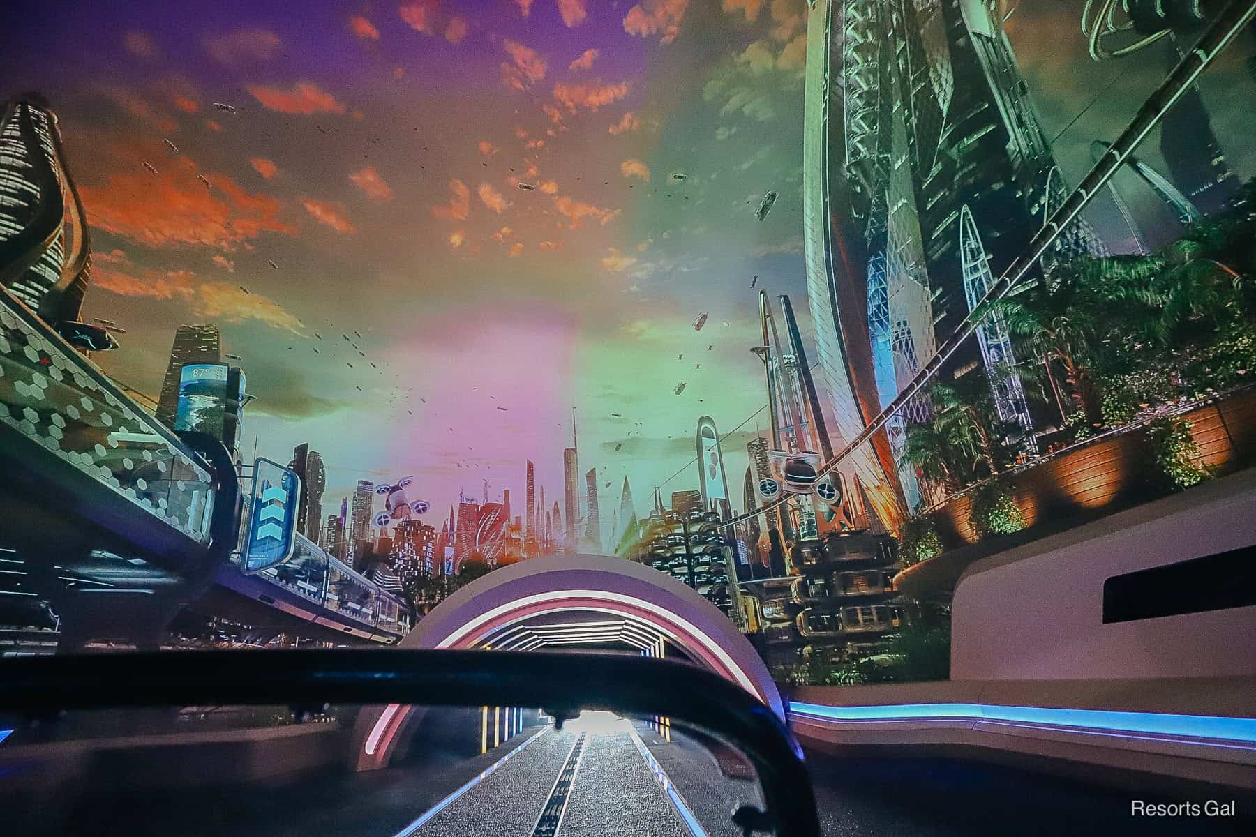 futuristic scene at the end of Test Track before the outdoor portion of the track