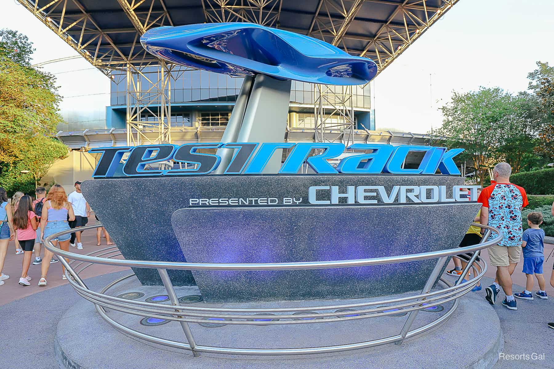 Test Track Marquee says Presented by Chevrolet 