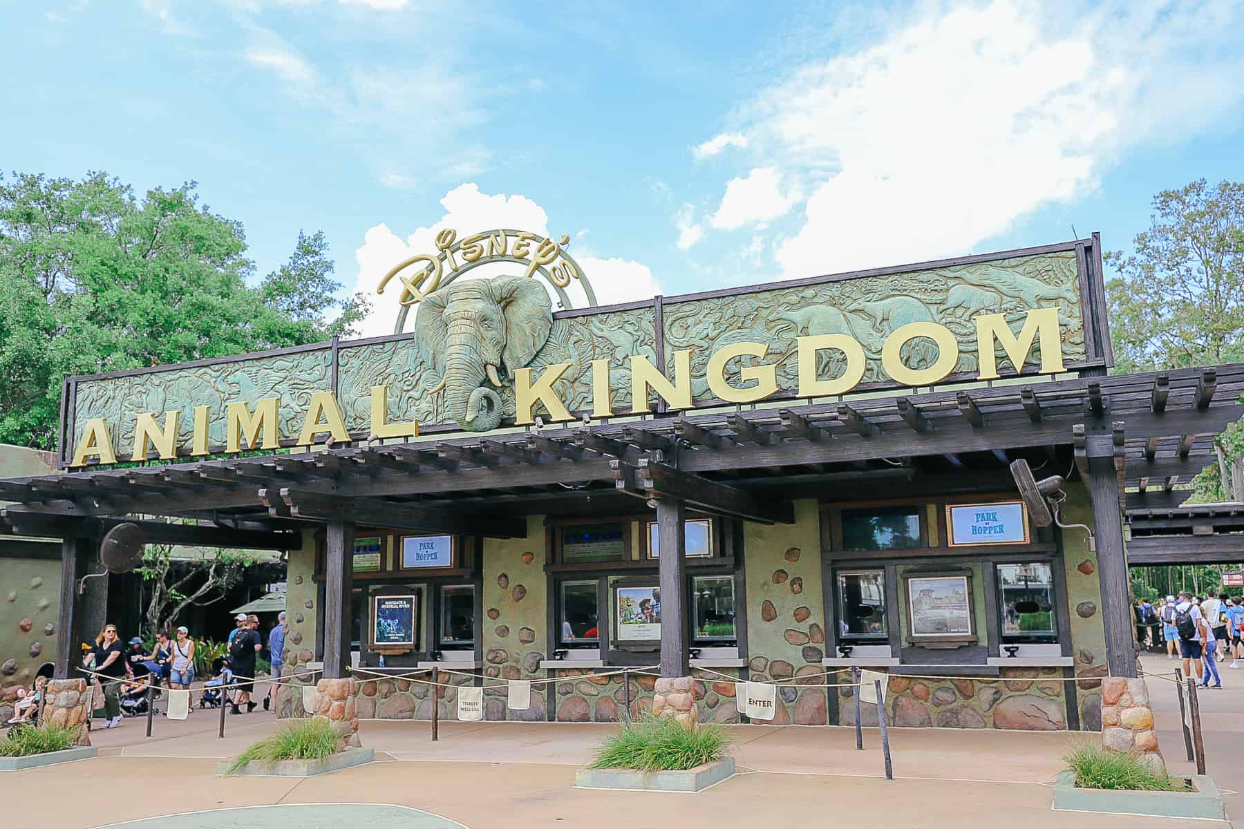 the entrance sign at Disney's Animal Kingdom 