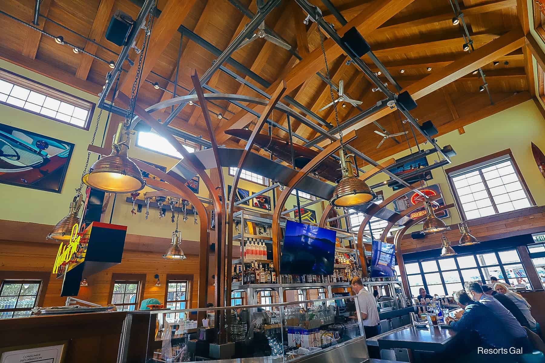 guests at the bar inside The Boathouse 