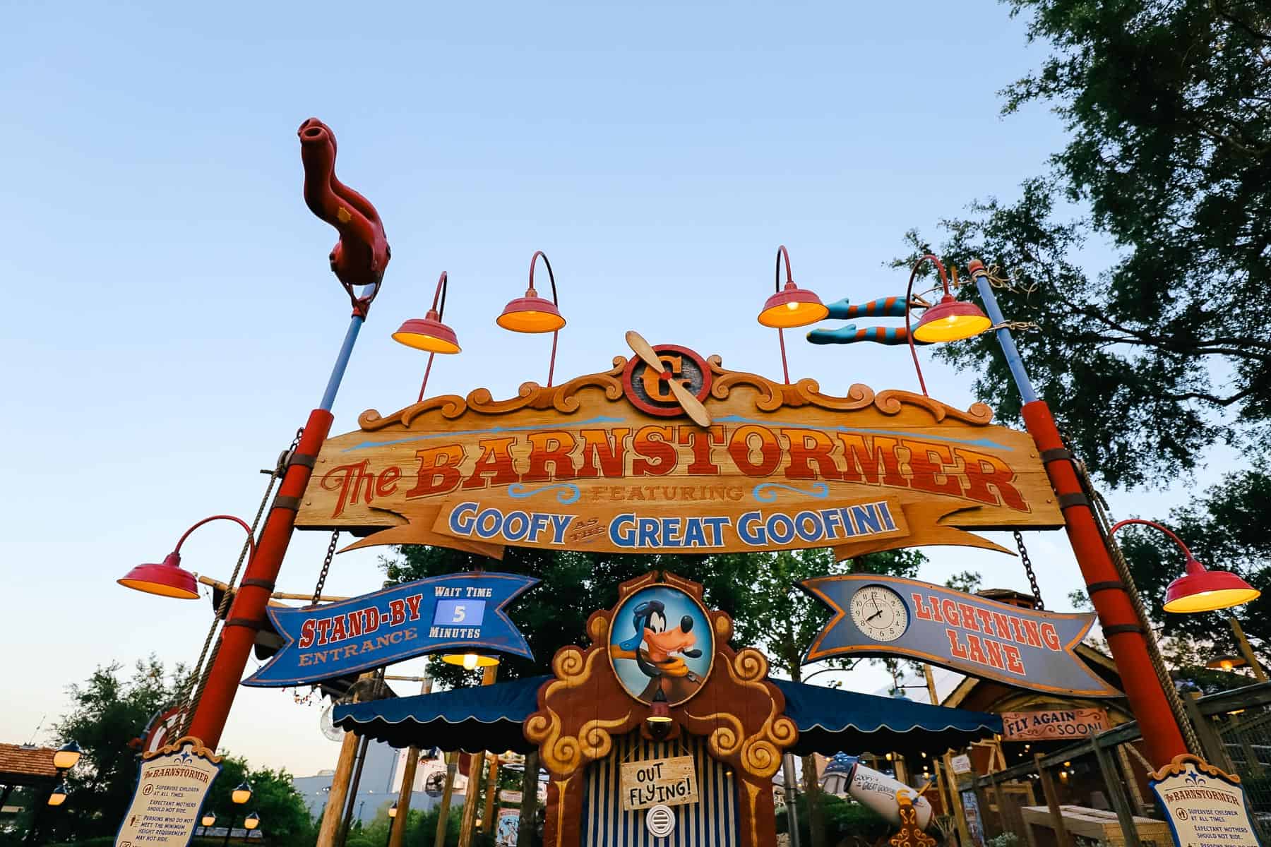 The Barnstormer featuring Goofy the Great Goofini at Storybook Circus Magic Kingdom. 