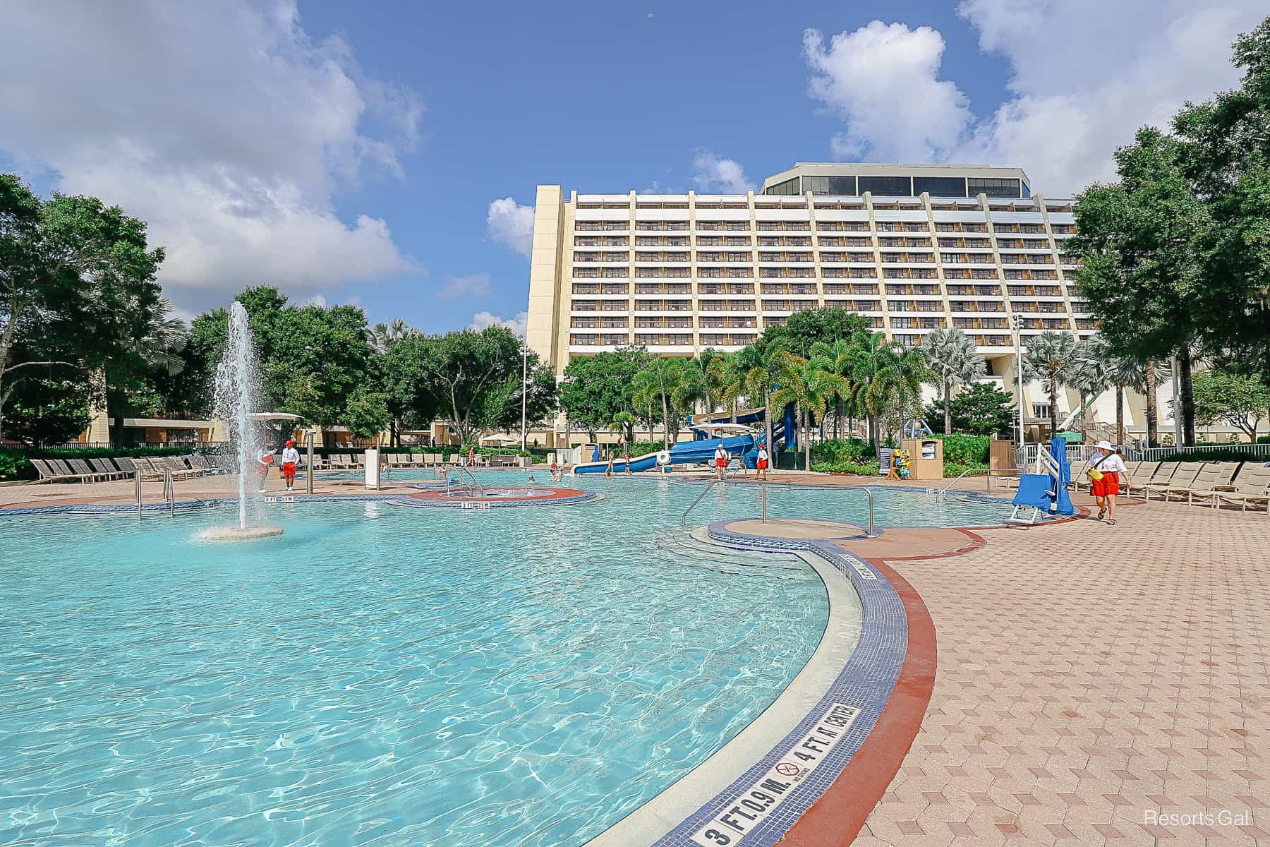 the Contemporary's feature pool with the resort in the background 