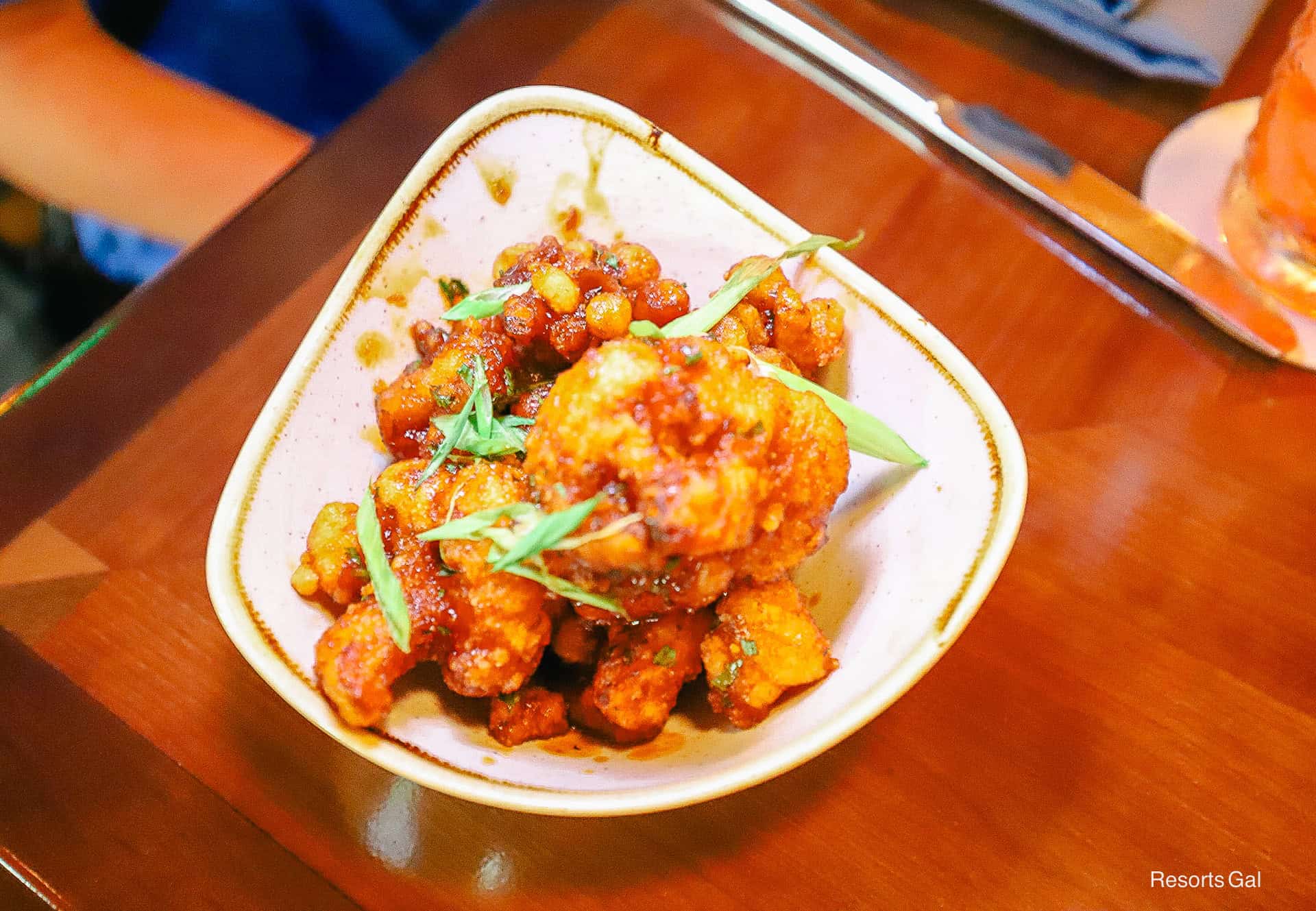 Crispy-fried Cauliflower, Manchurian Sauce, Green Onion from Tiffins Restaurant at Disney 
