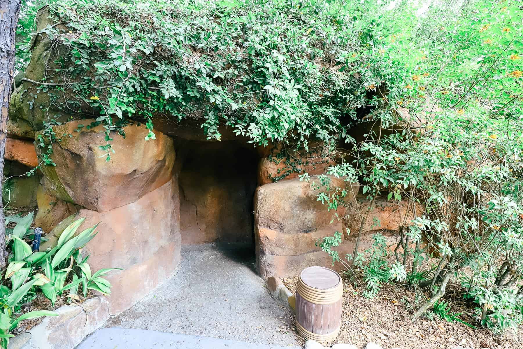The entrance to a cave on Tom Sawyer Island. 