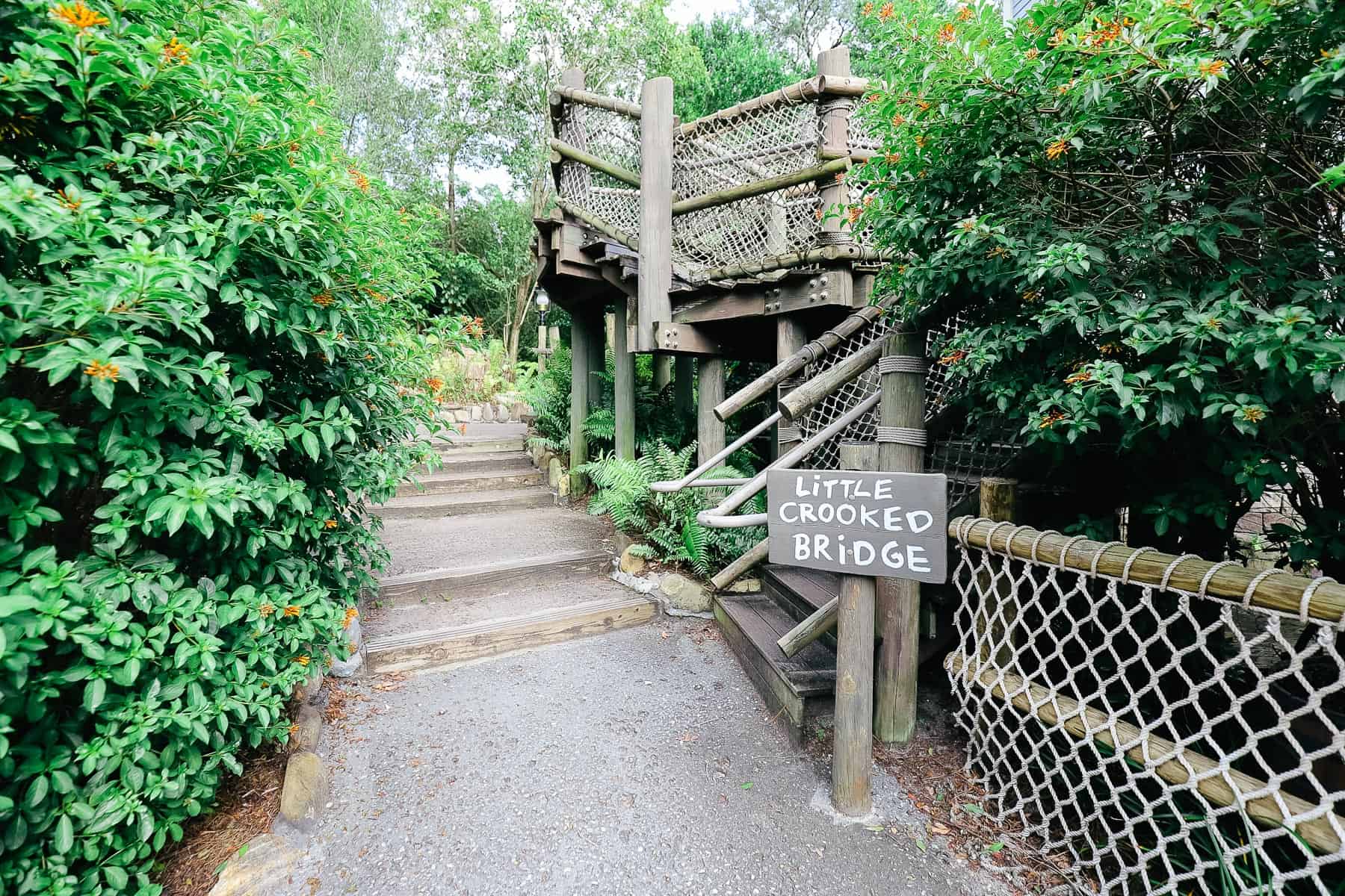 a sign that says Little Crooked Bridge 