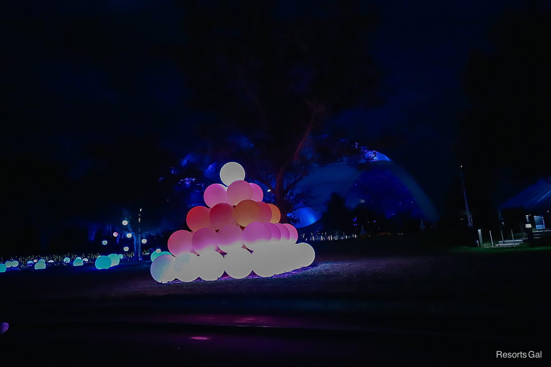 a stack of balls changing colors