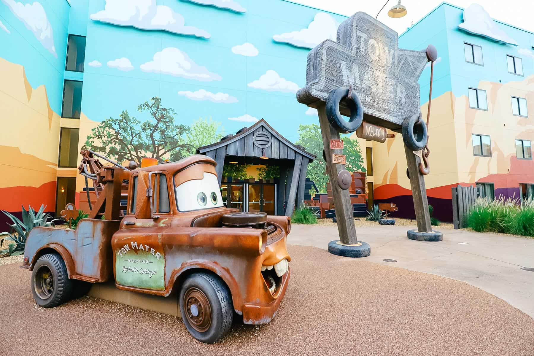 Mater at the Tow mater building 
