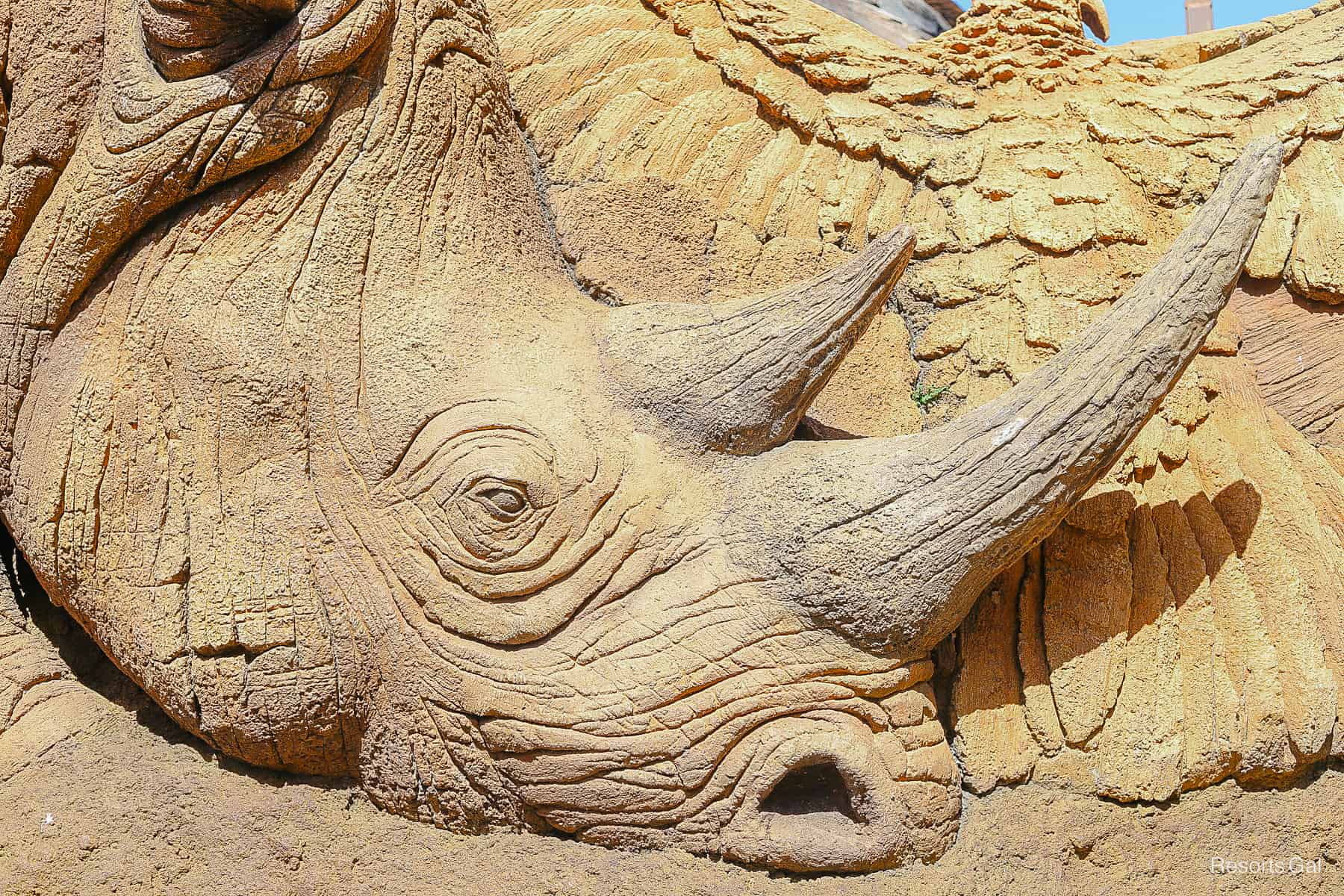 a rhinoceros carving 