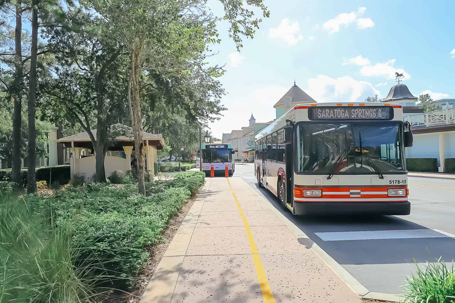 Treehouse Villas bus at Saratoga Springs 