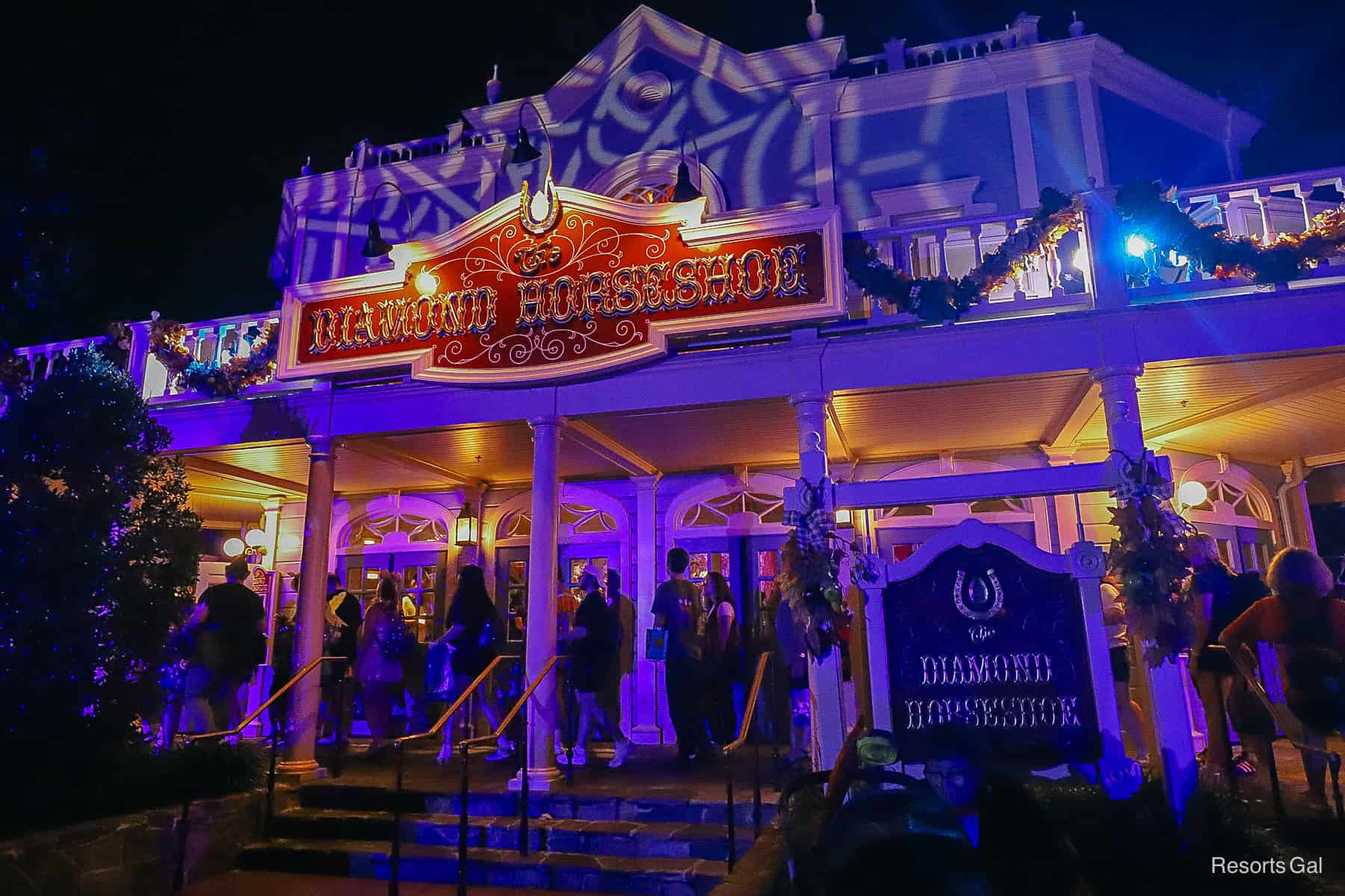 Guests waiting in line for candy at the Diamond Horseshoe