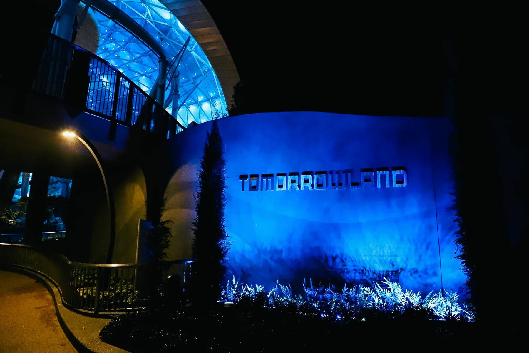 Tomorrowland sign near Tron Lightcycle Run 