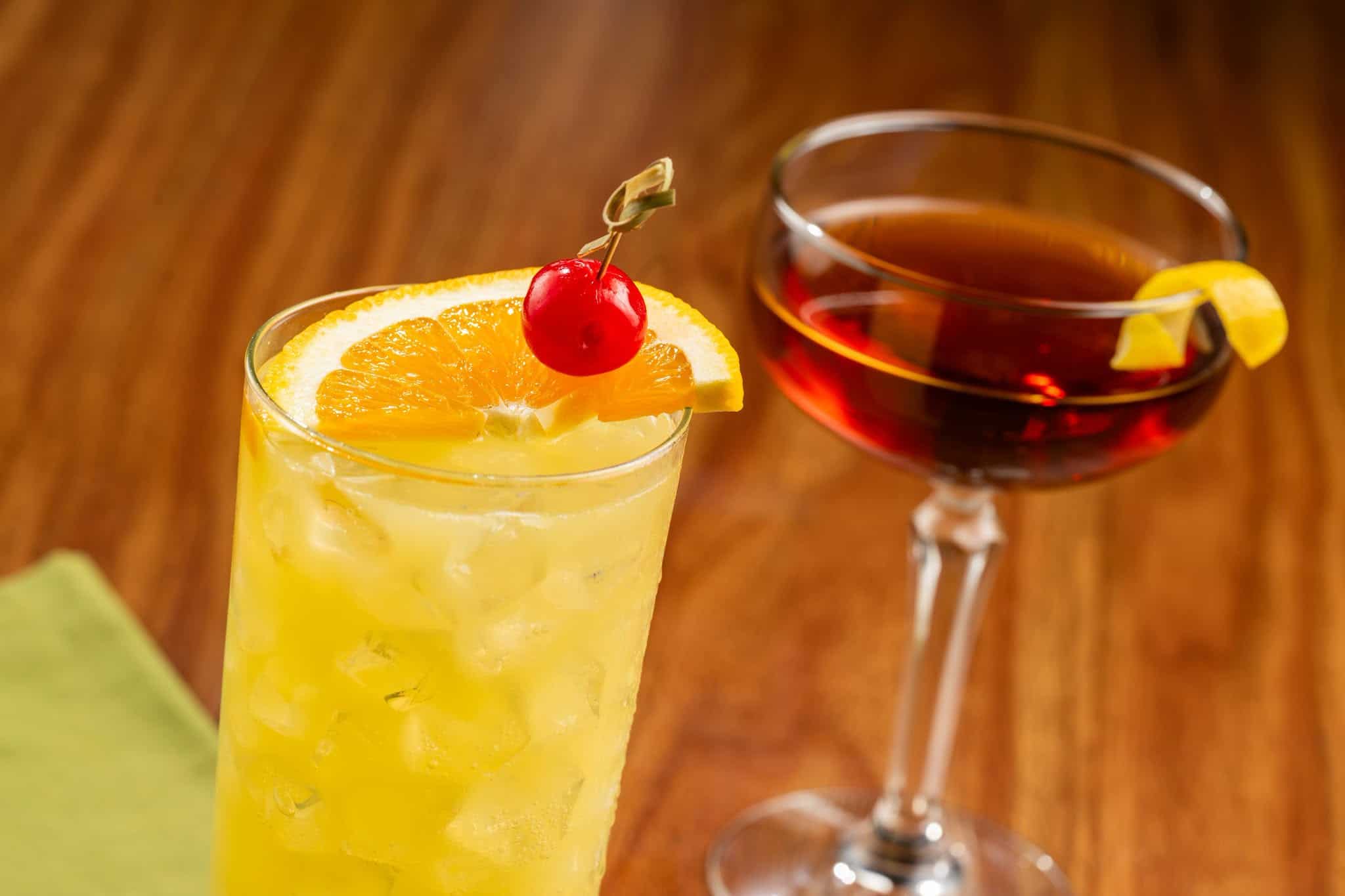a yellow beverage at the Turf Club Lounge 