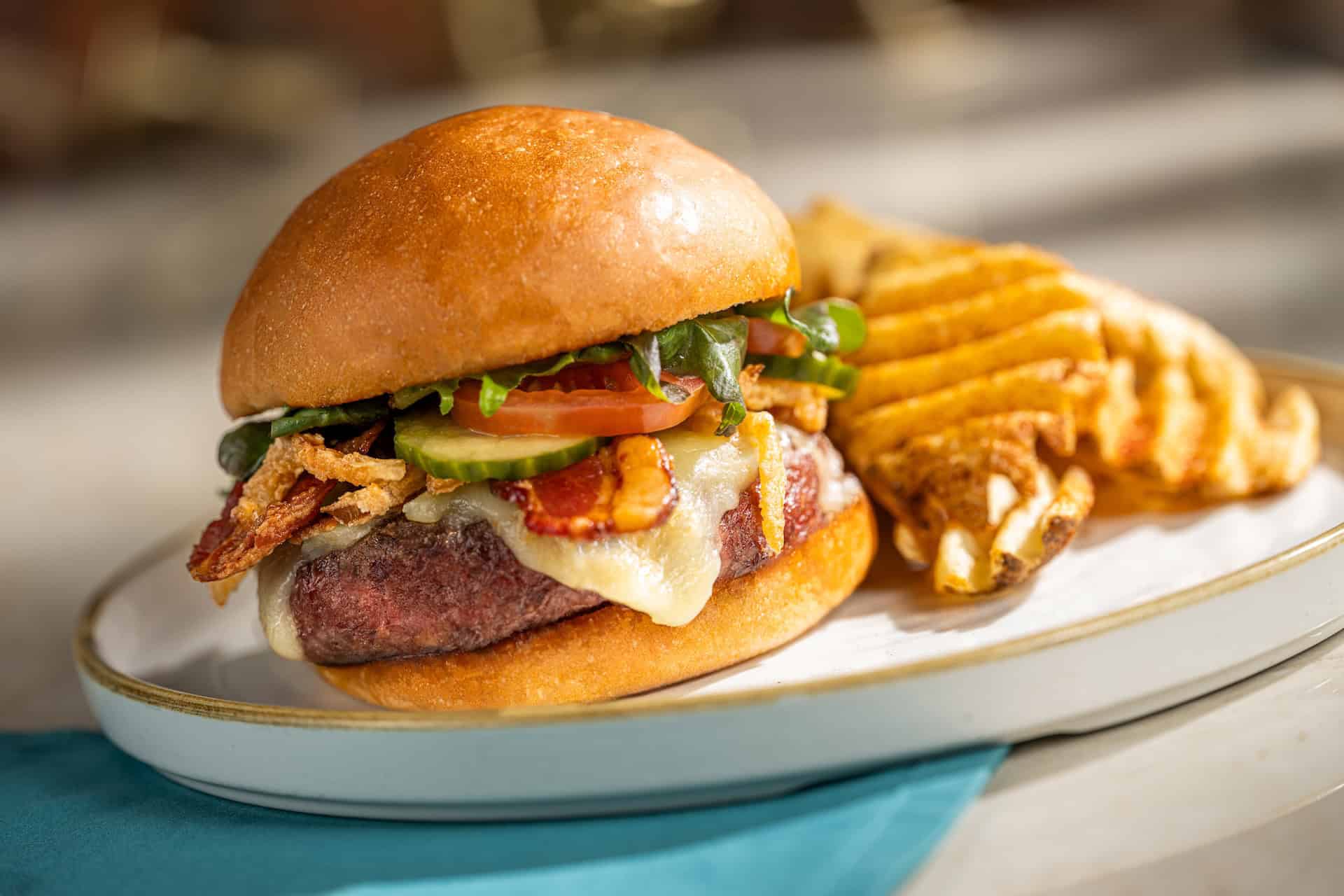 a burger from the Turf Club