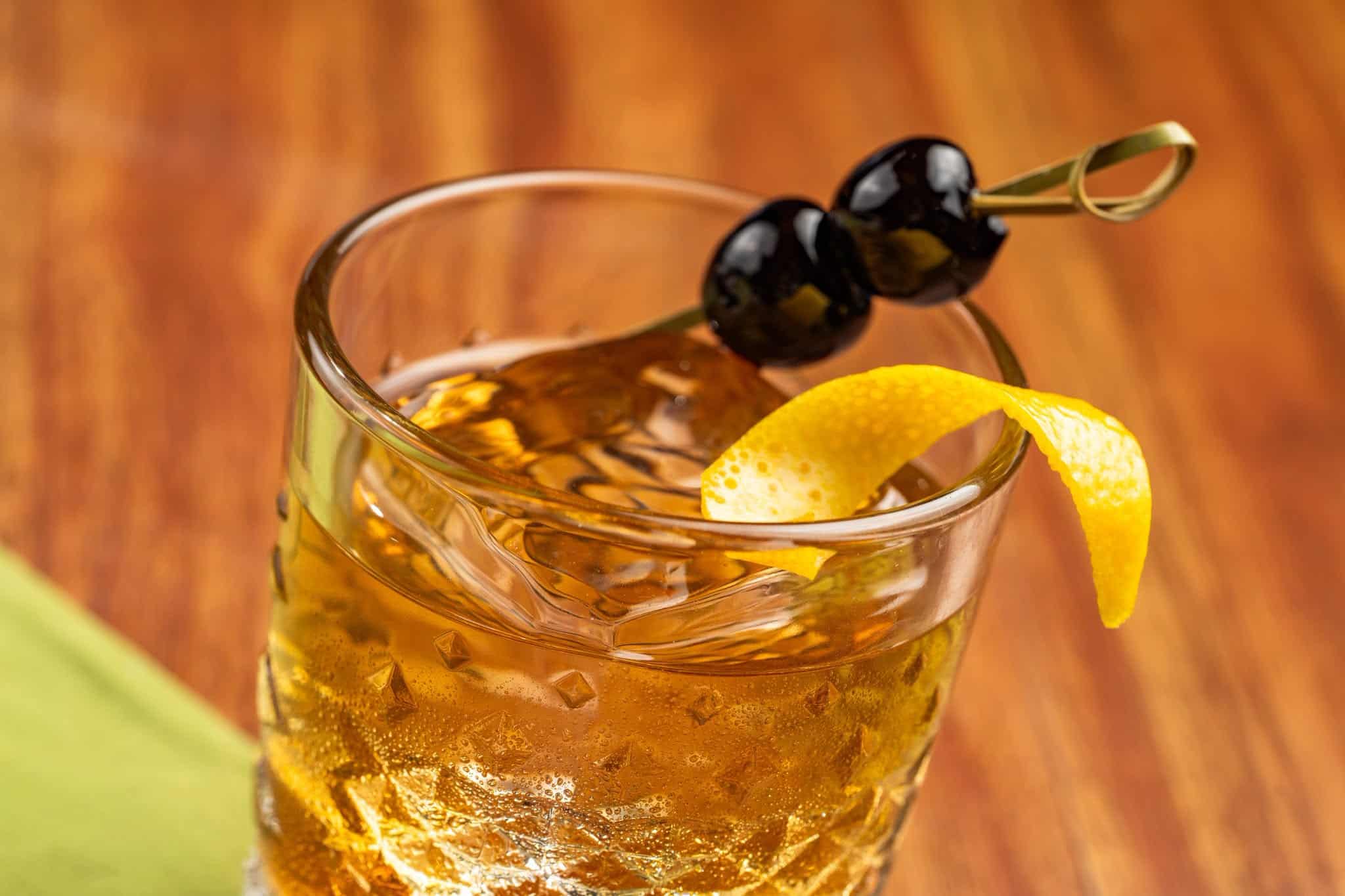 an old-fashioned at the Turf Club Lounge 