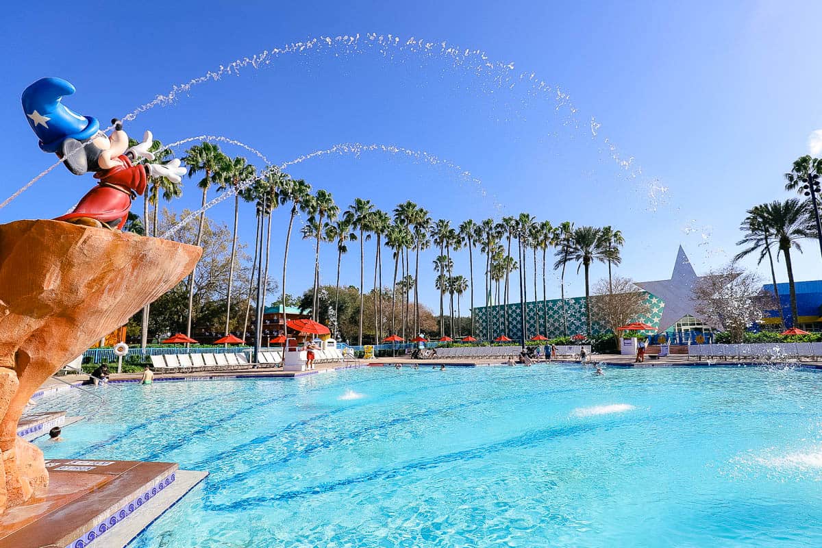 Sorcerer Mickey at the All-Star Movies Pool