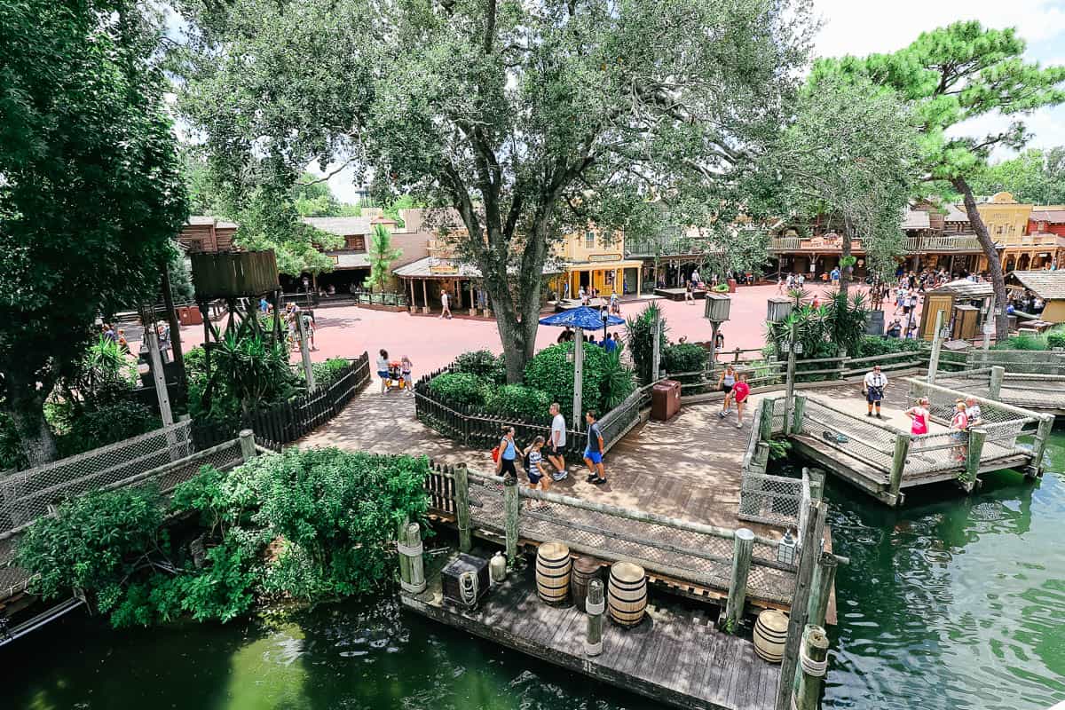 A view of Frontierland from the Liberty Belle Riverboat. 