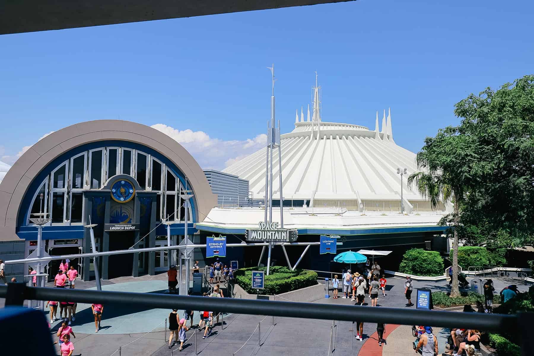 a view of Space Mountain from the Peoplemover 