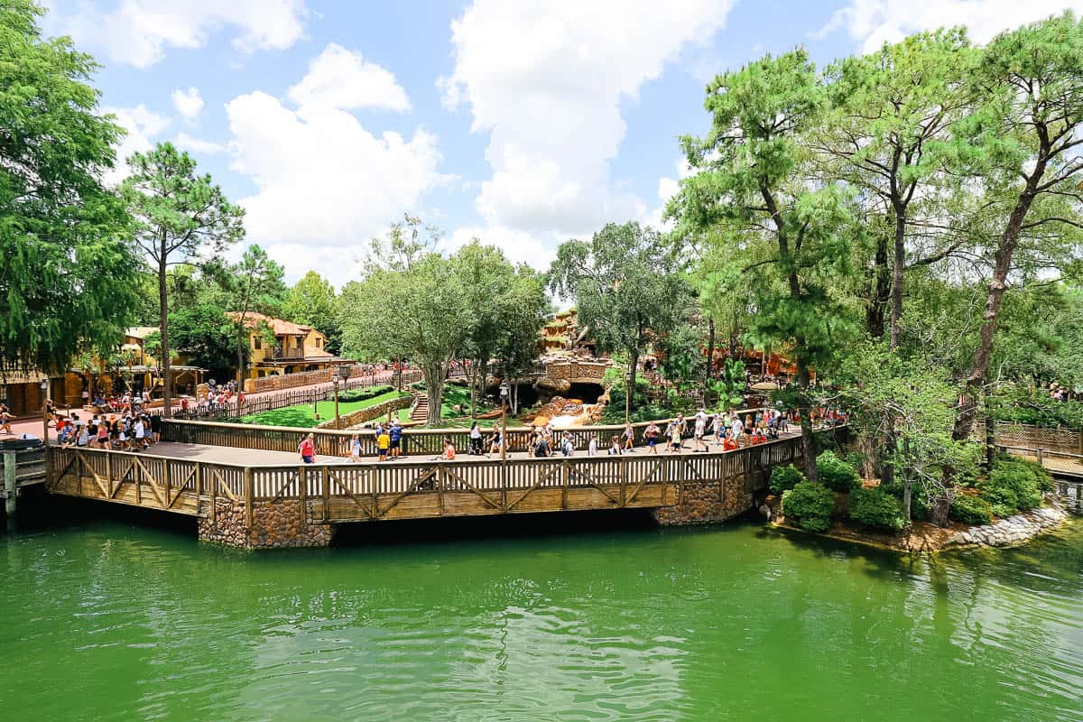 A view toward Tiana's Bayou Adventure from Liberty Belle. 