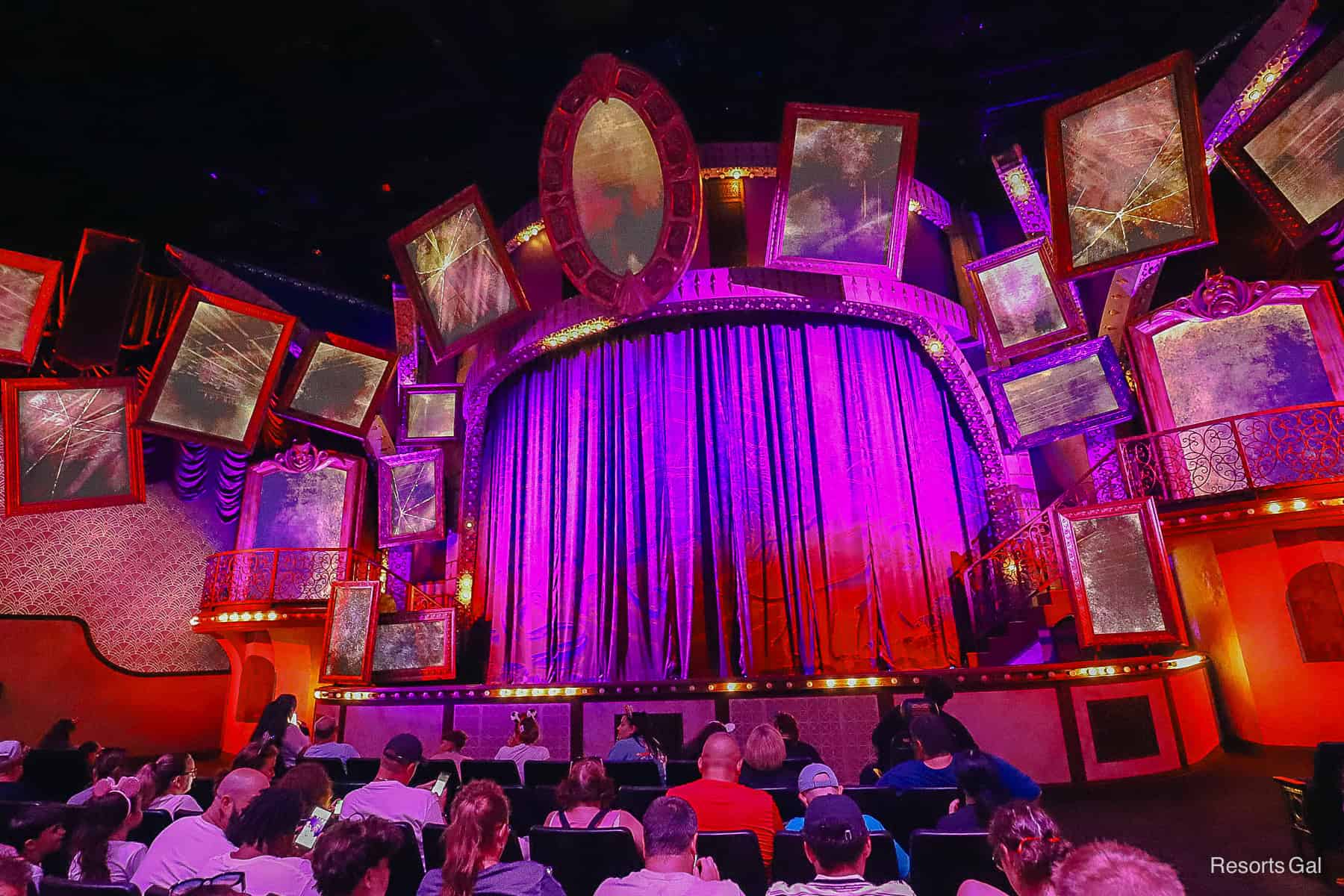 a view of the stage from sitting close to the front row at Villains Unfairly Ever After 