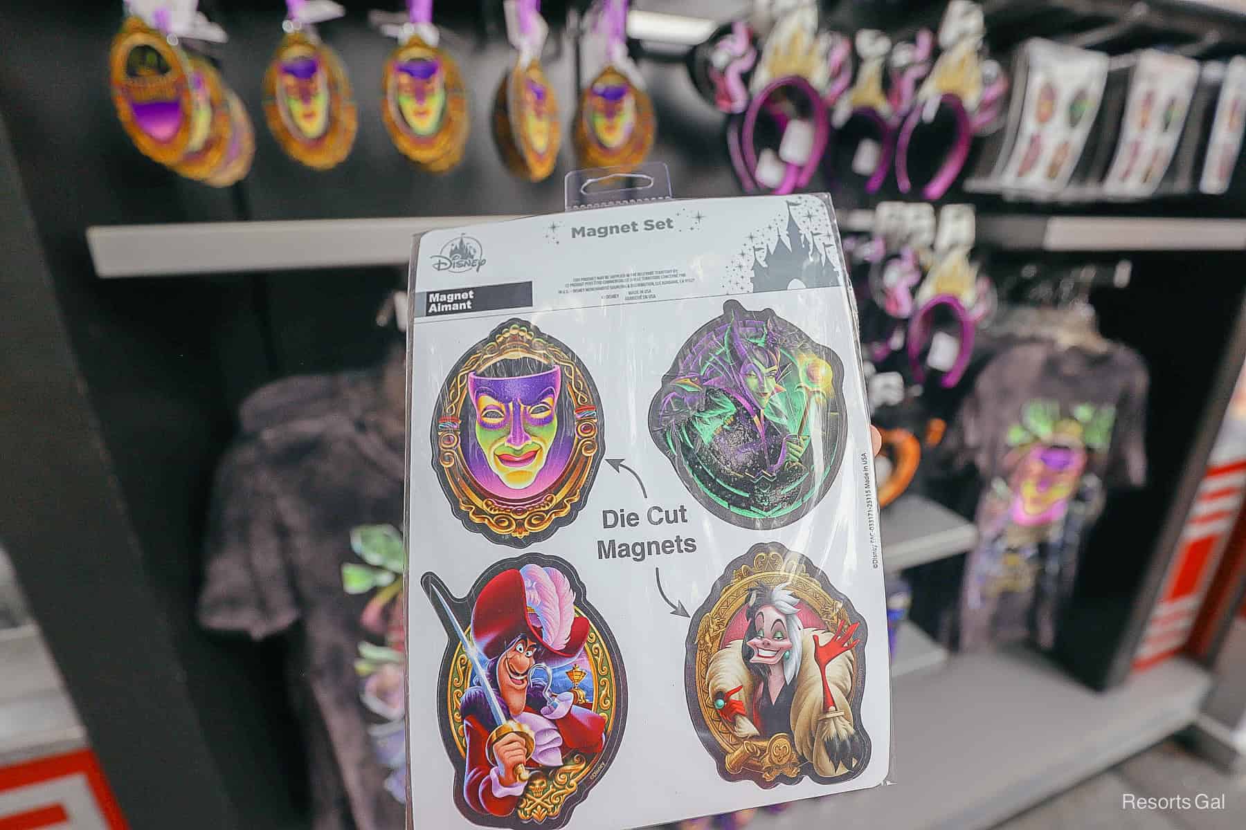 a set of four die cut magnets for Disney Villains Unfairly Ever After
