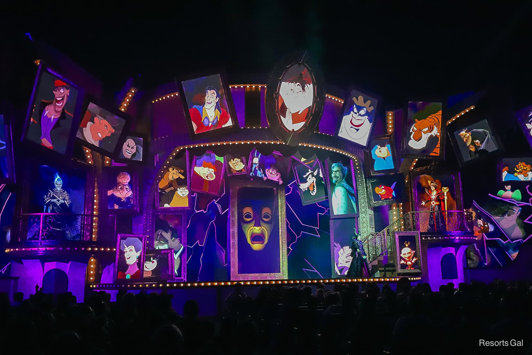 screens showing numerous Disney Villains 