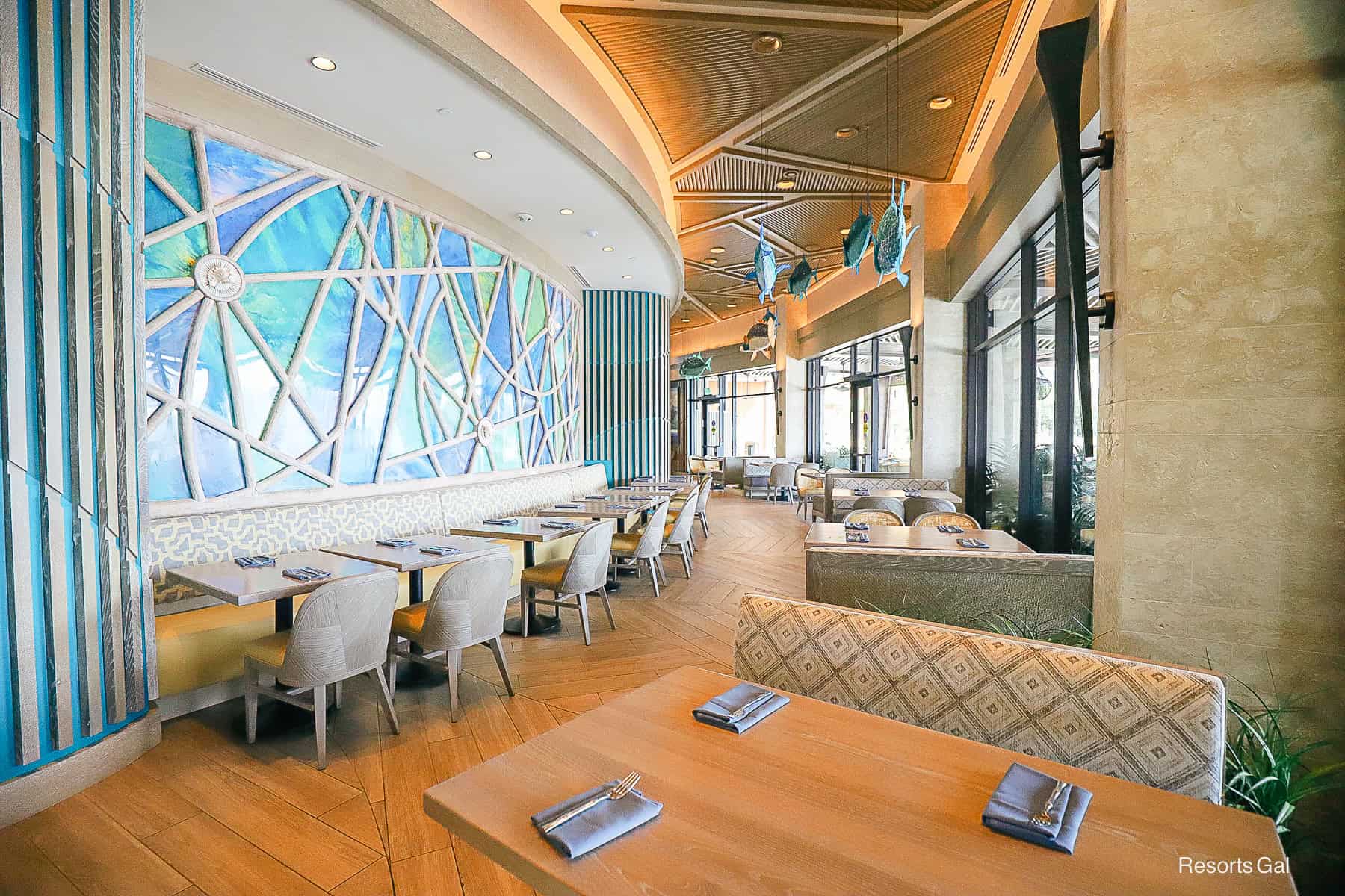 the interior of Wailulu Bar and Grill at the Polynesian