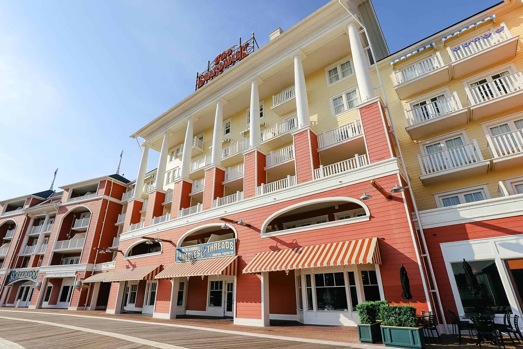 Disney's Boardwalk Inn shops and boardwalk