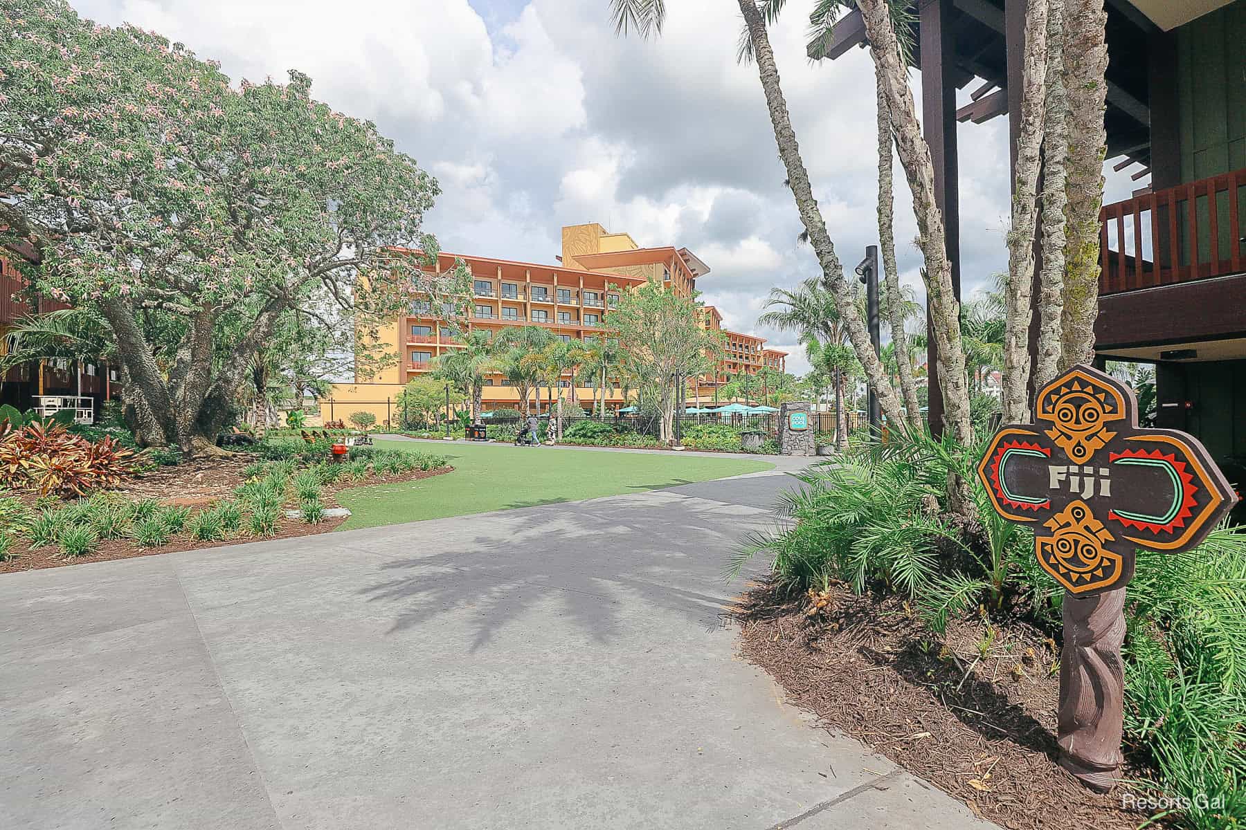 a walking path across Disney's Polynesian Resort