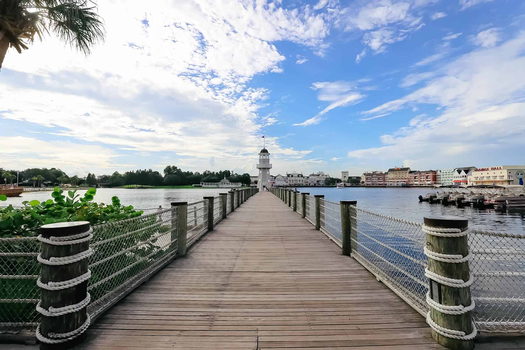wooden walkway to the lighthouse at Yacht Club Resort 
