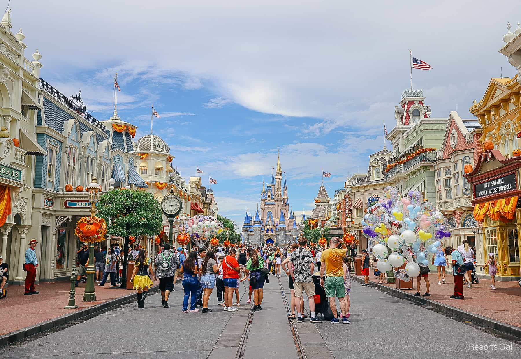 guests enjoying Main Street USA during the Halloween Season 