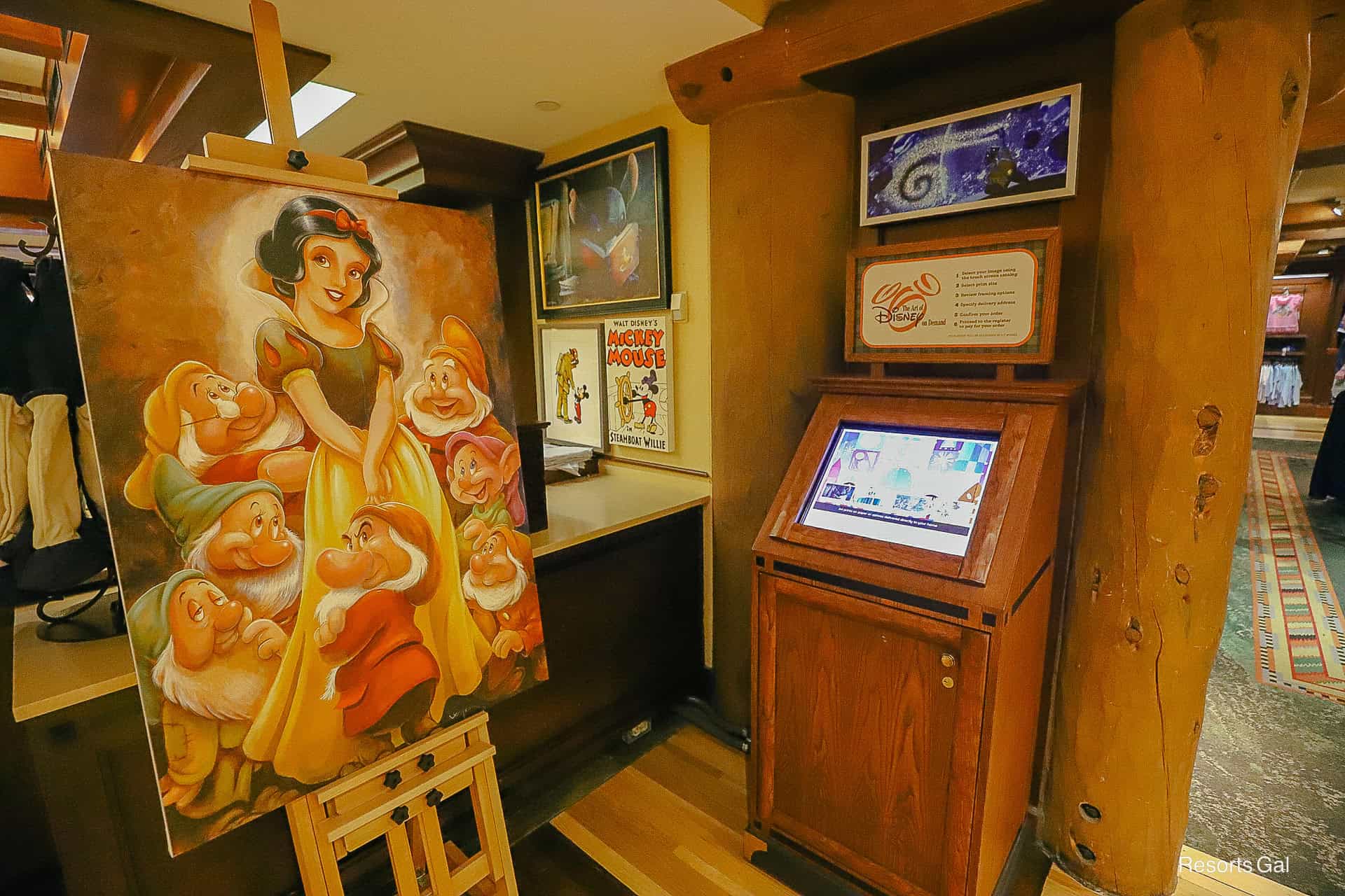 an Art on Demand Kiosk installed at Wilderness Lodge.