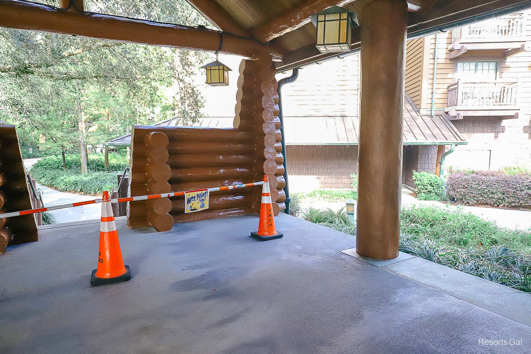 an area with wet paint