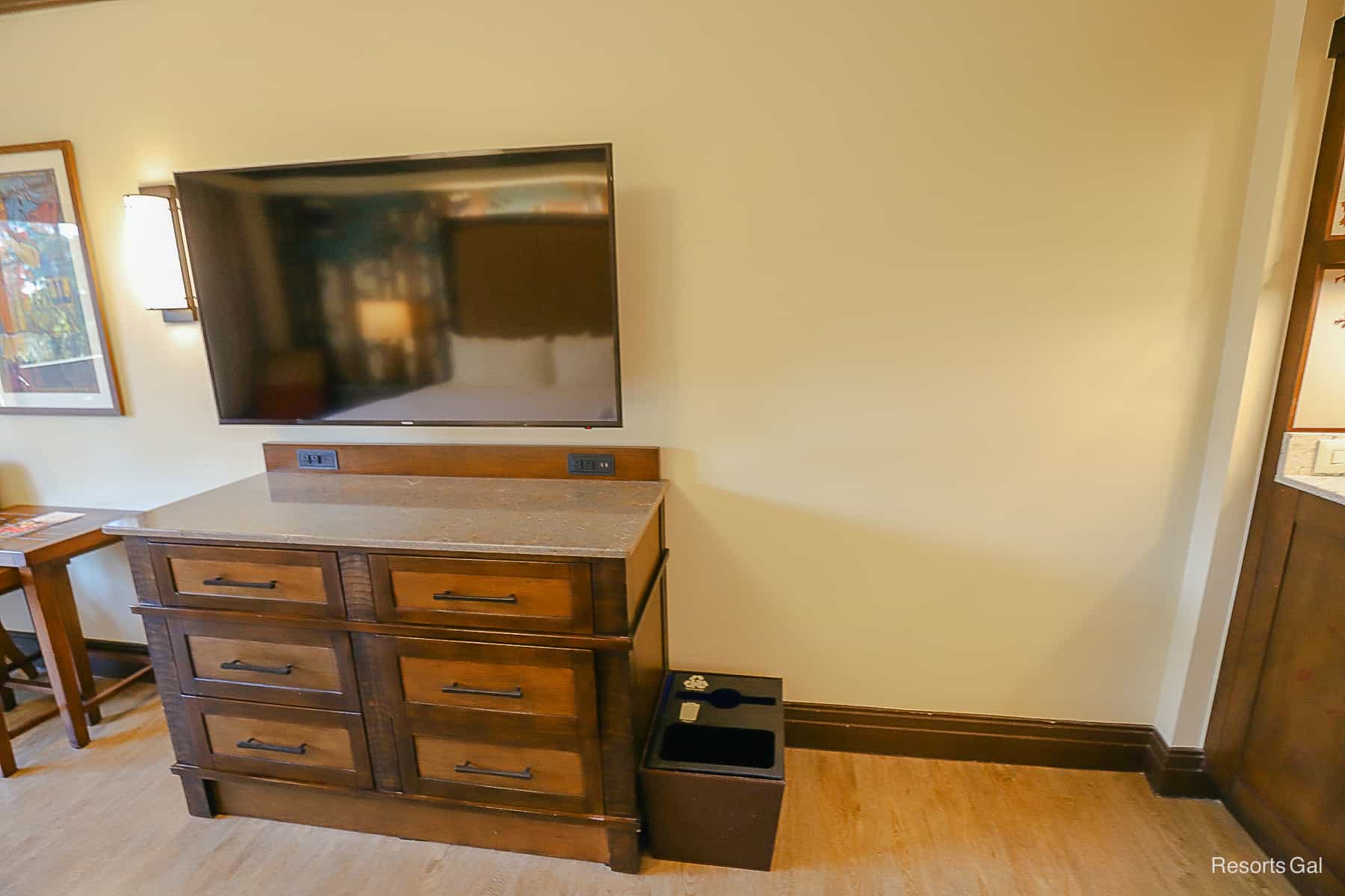 solid surface flooring and extra space in the room 