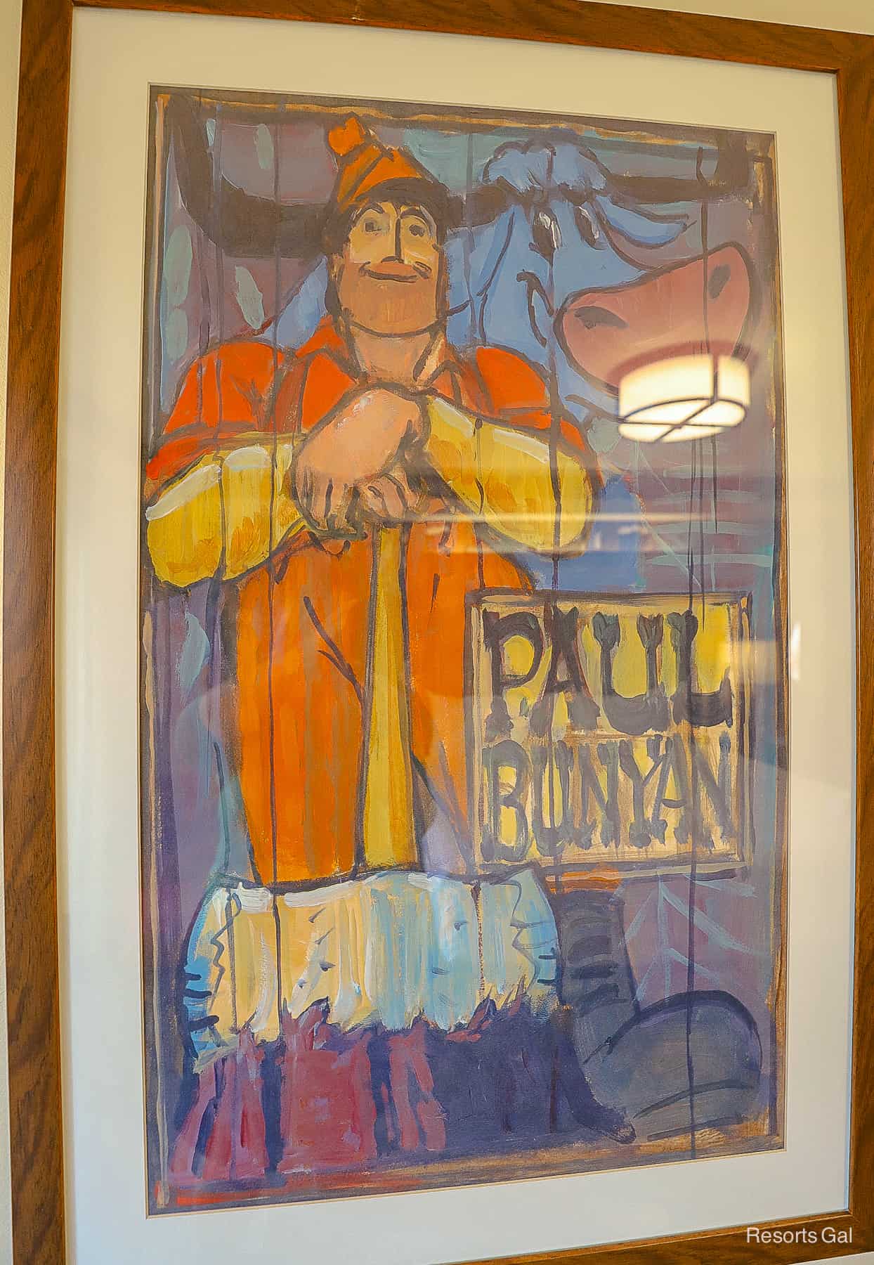 Paul Bunyan artwork in the room at Disney's Wilderness Lodge 