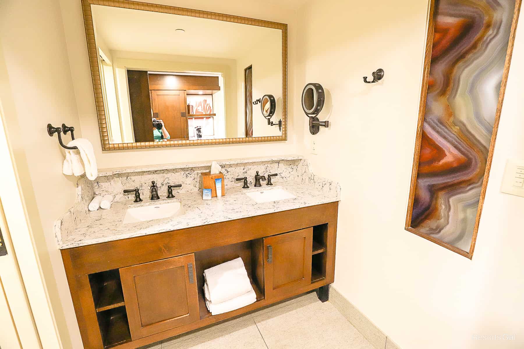 the vanity with two sinks 