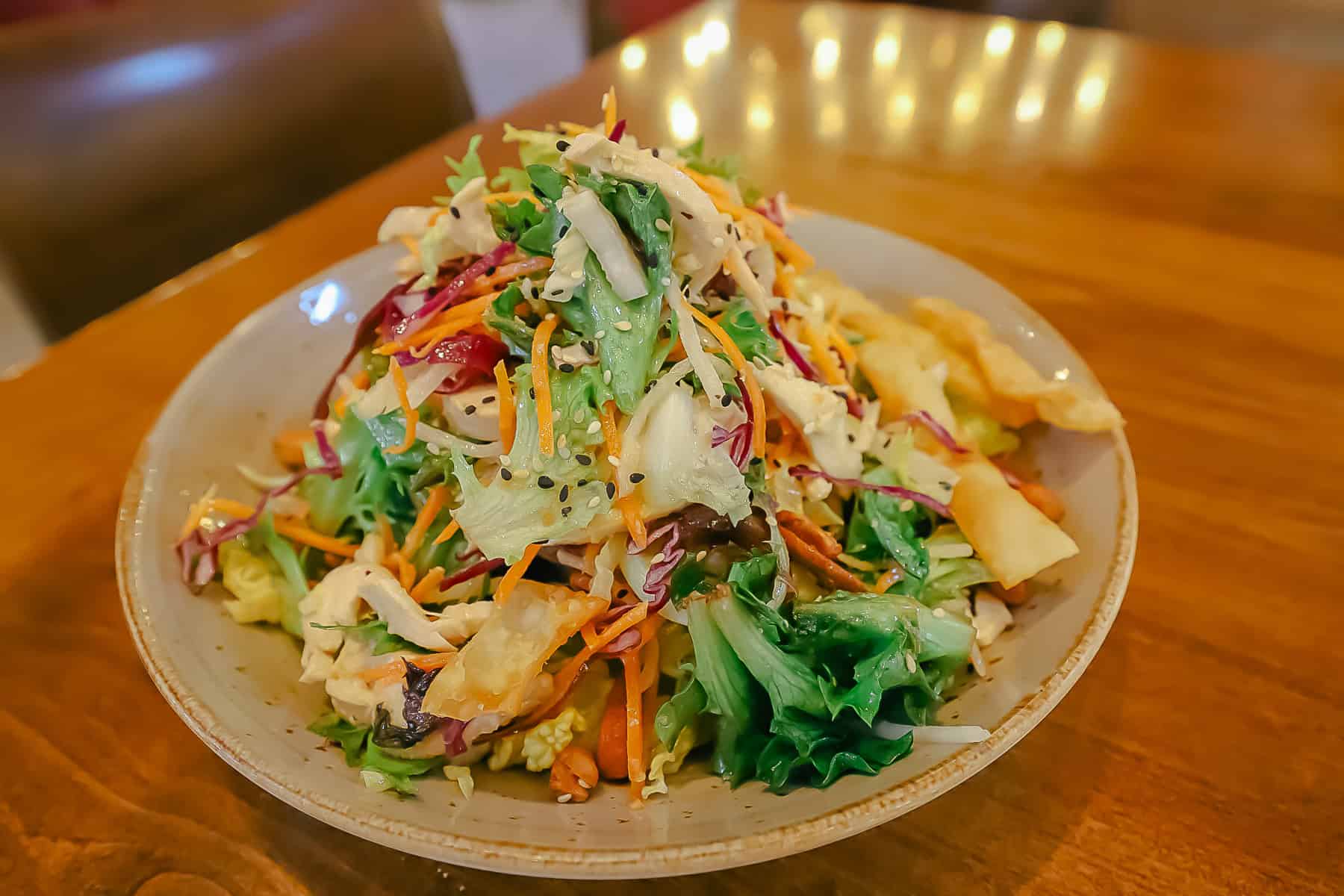 a Chinois Salad from Wolfgang Puck's at Disney Springs