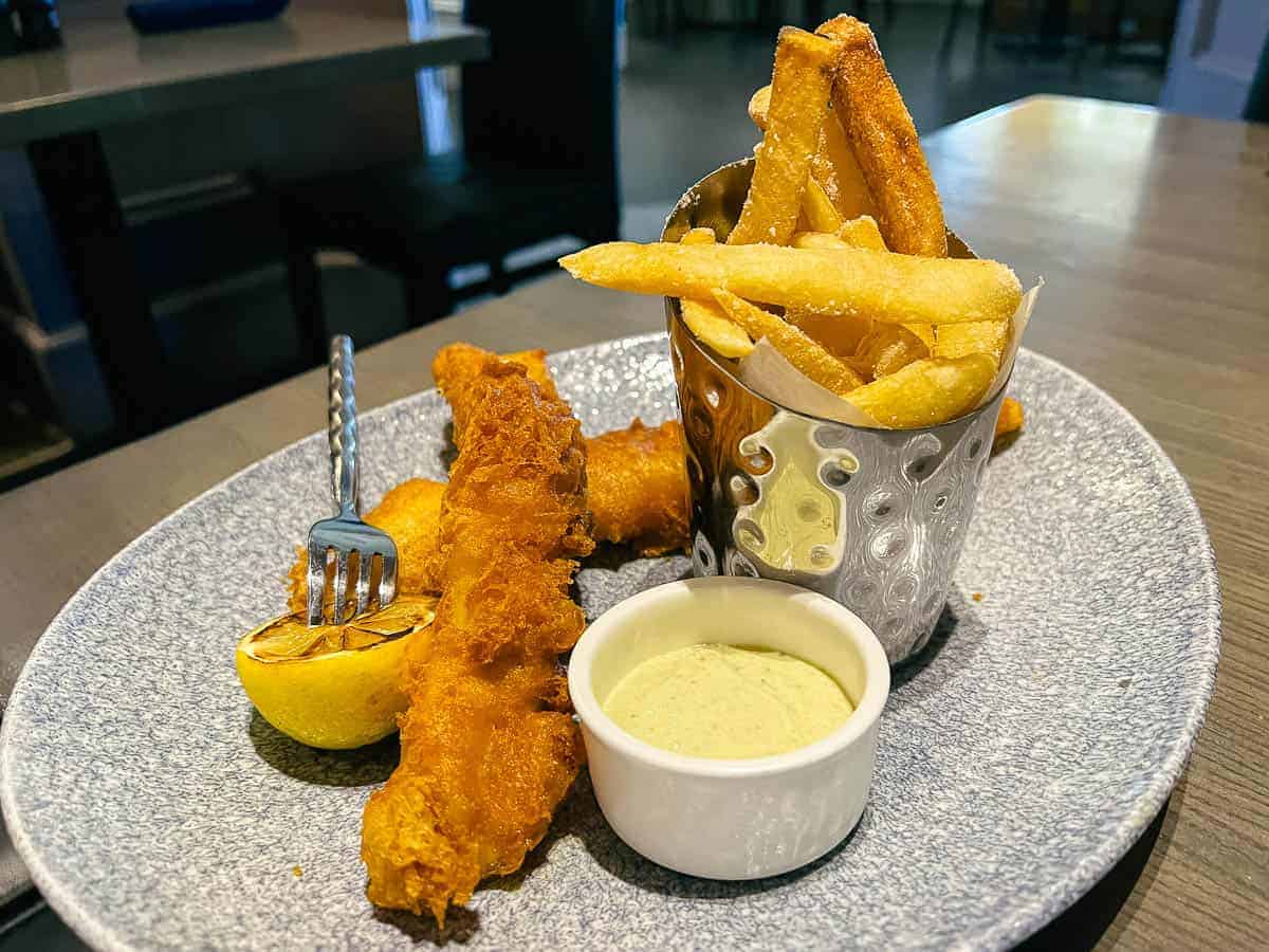 fish and chips at Ale and Compass at Disney's Yacht Club 