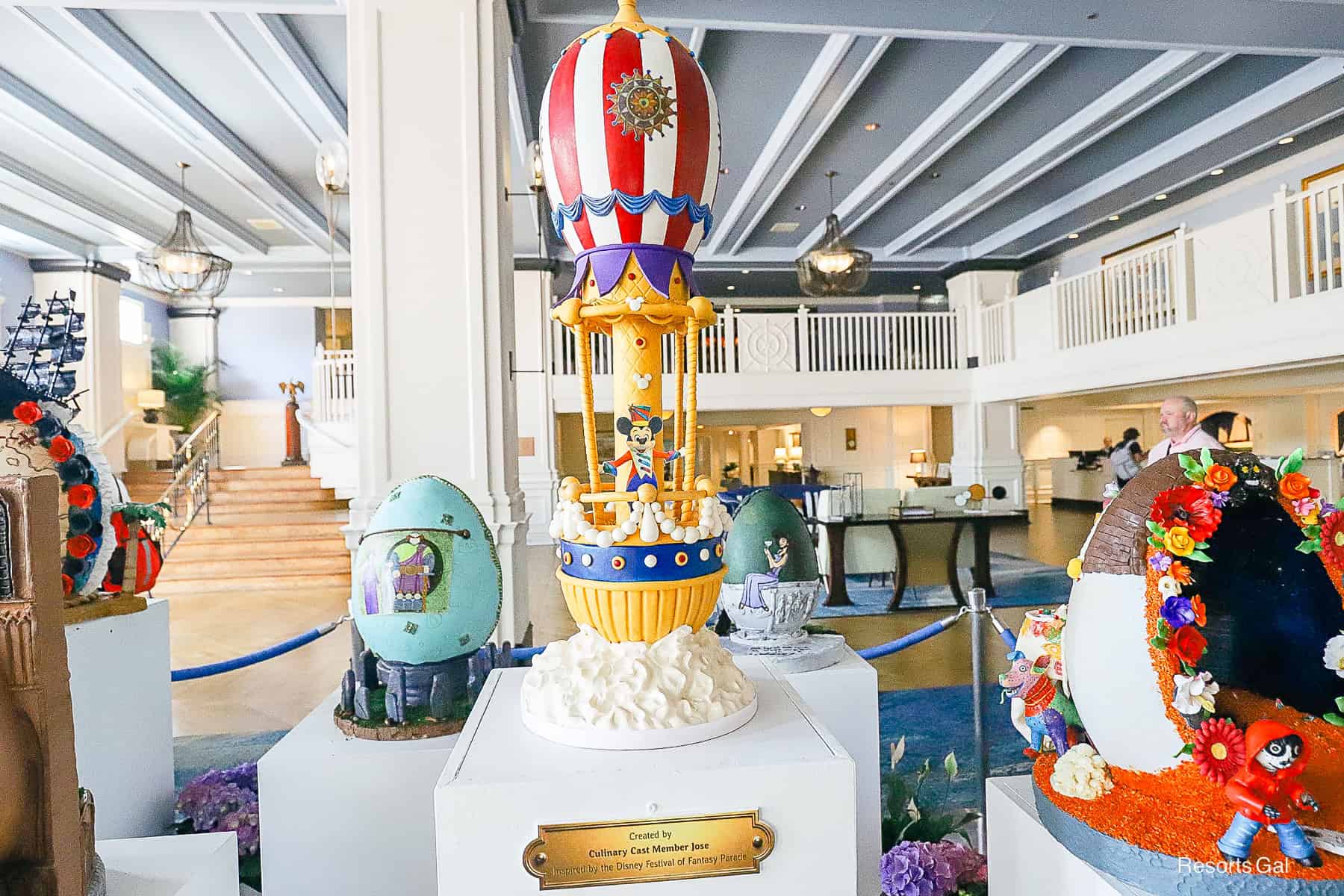 the 2026 Easter Egg display at Disney's Yacht Club Resort
