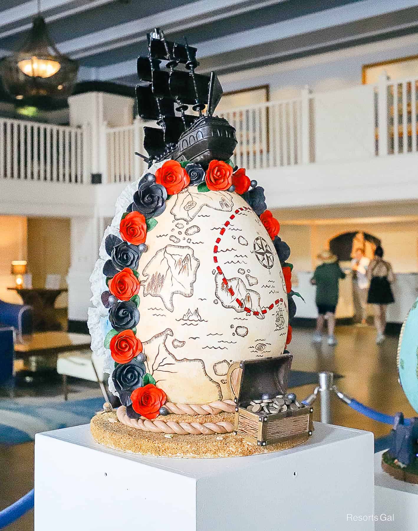 a Pirates of the Caribbean themed Easter Egg at Disney's Yacht Club 