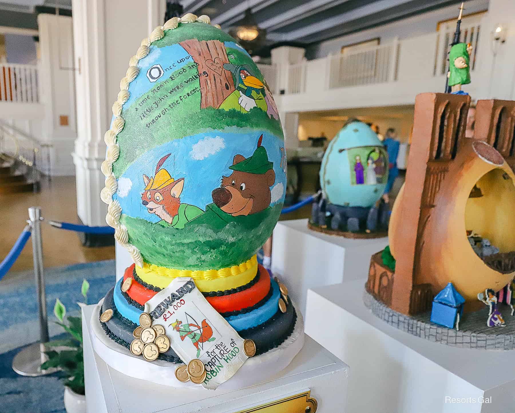 a Robin Hood themed egg at Disney's Yacht Club 
