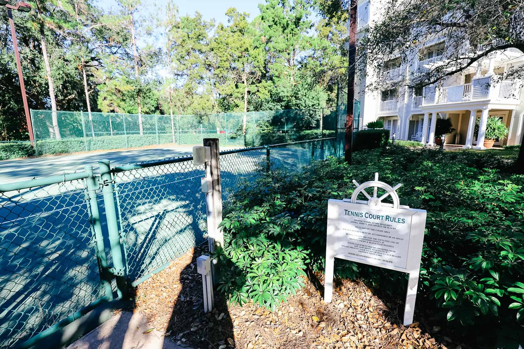 the tennis courts at Disney's Yacht Club Resort 